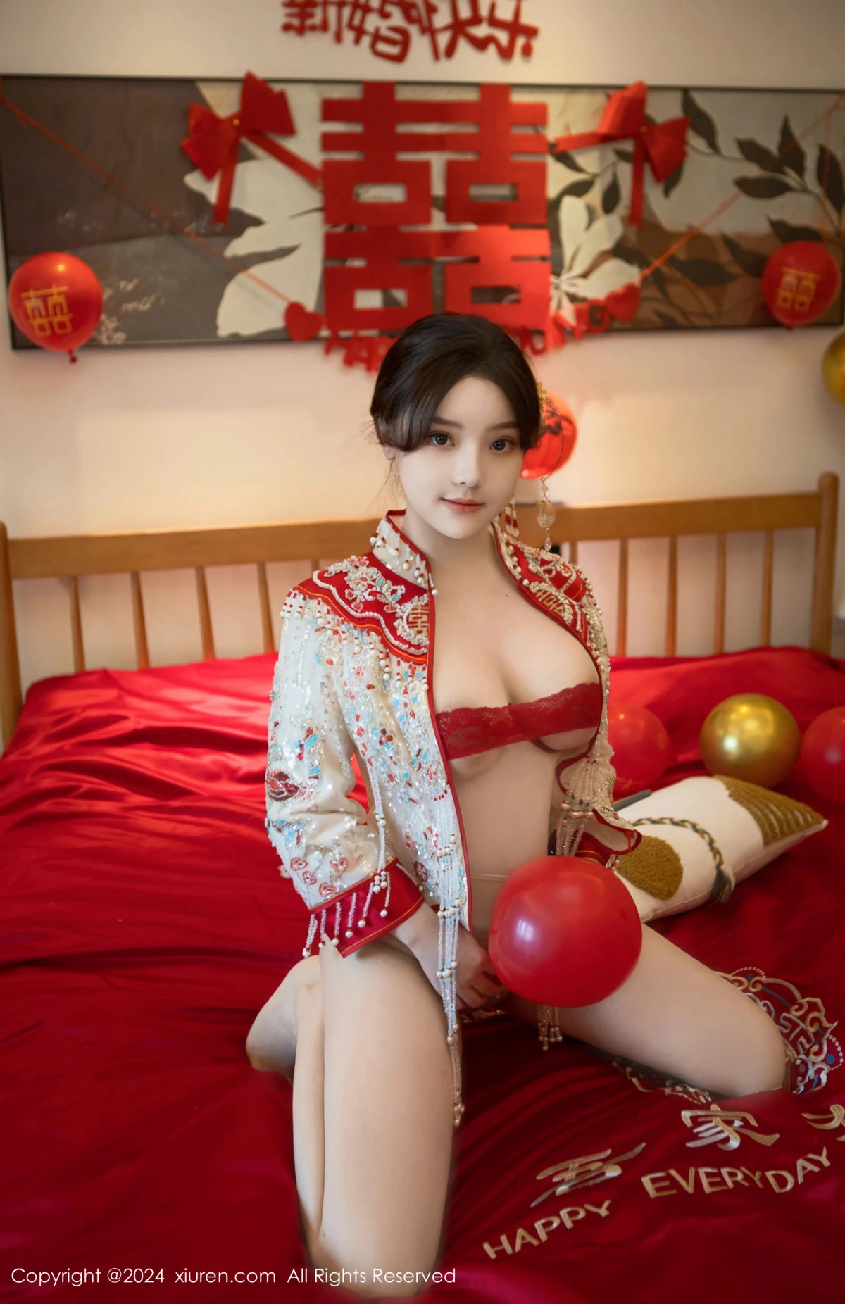 [[XiuRen秀人网]秀人网]No.8780_模特豆瓣酱闹新娘主题红色新娘装配超薄肉丝秀丰腴身材诱惑写真111P