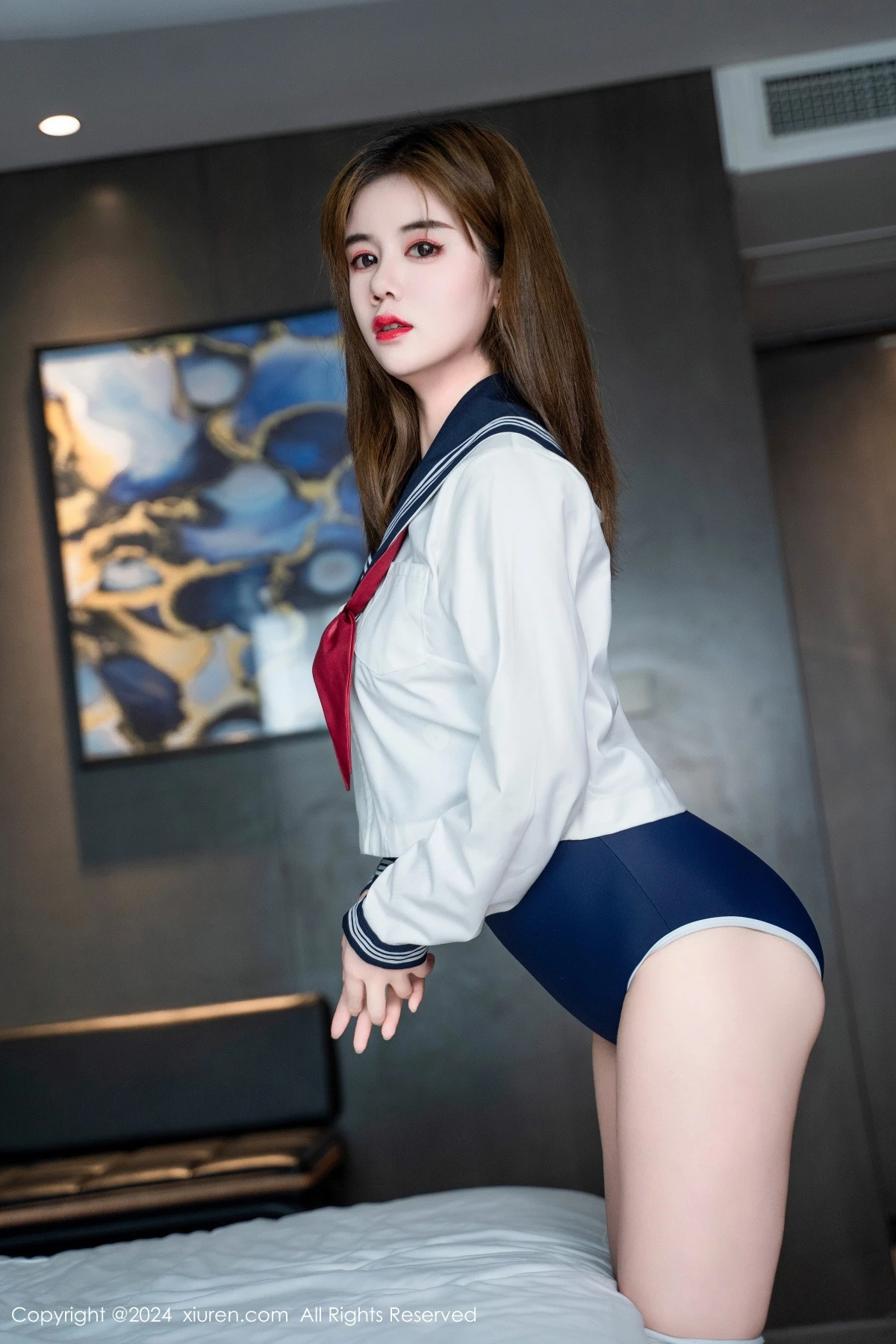 [[XiuRen秀人网]秀人网]No.8819_新人模特凌彩烟私房浴缸性感学生服饰半脱秀丰满身材诱惑写真86P