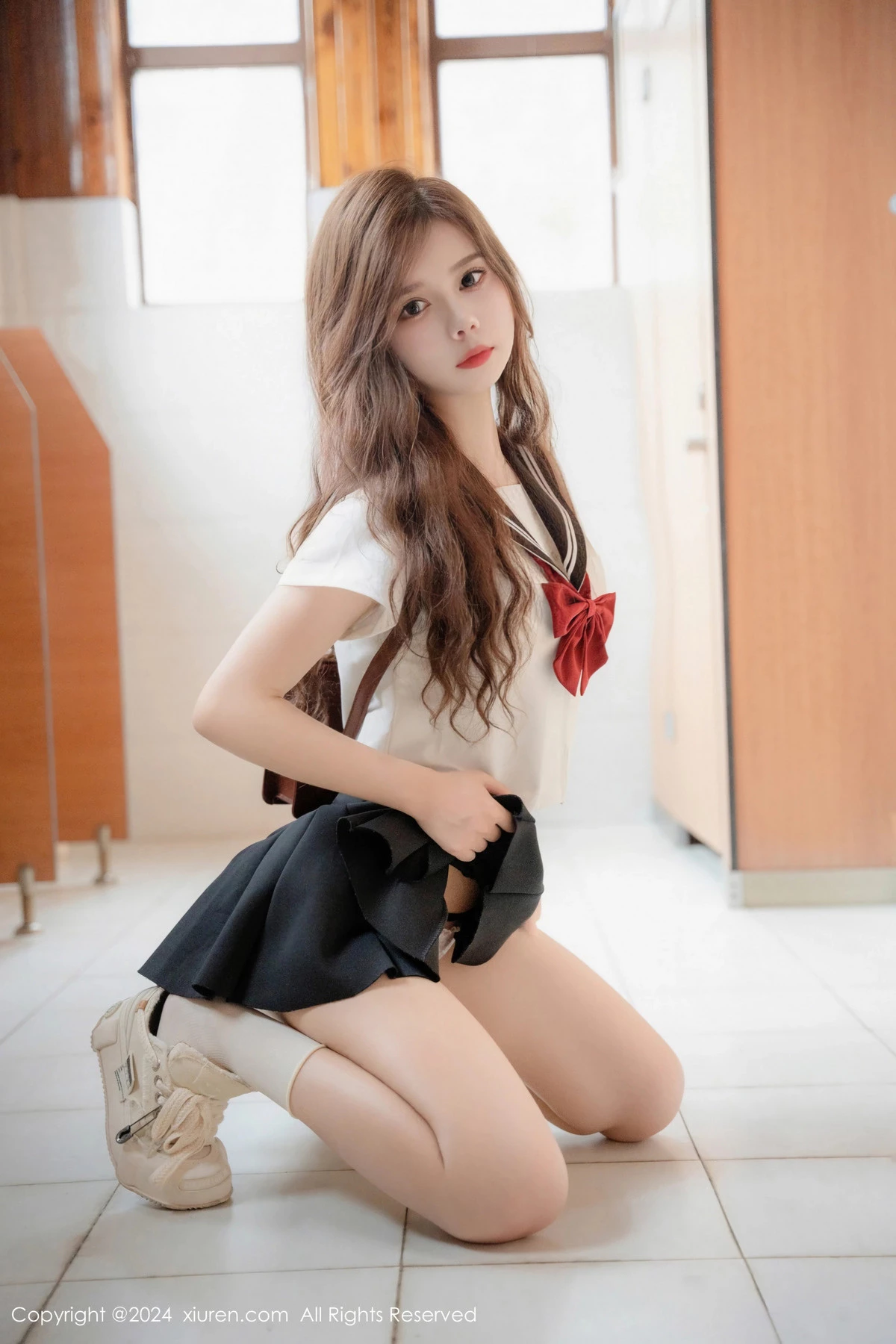 [[XiuRen秀人网]秀人网]No.8948_新人模特拍黄瓜girl性感JK制服露白色蕾丝内衣秀曼妙身姿诱惑写真81P