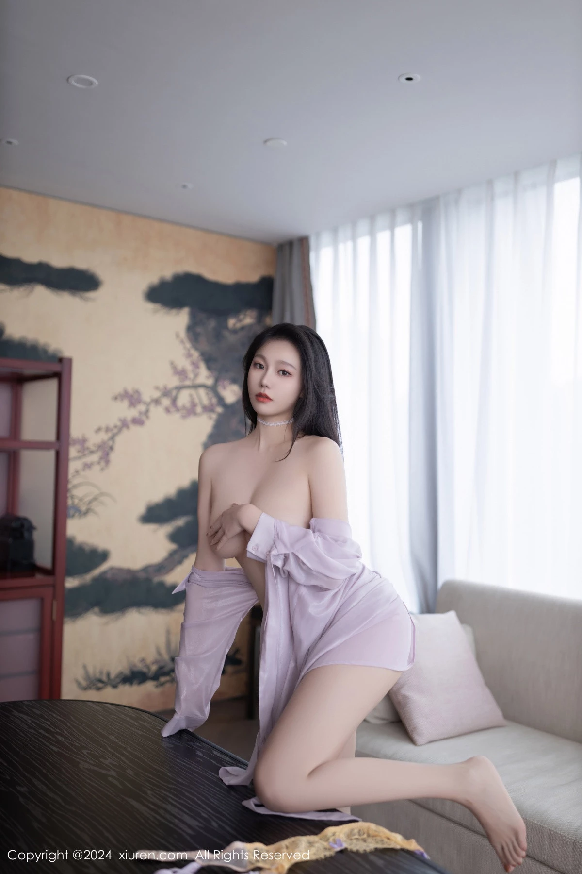 [[XiuRen秀人网]秀人网]No.9009_模特安然anran性感黄色蕾丝内衣配白丝吊袜秀完美身材诱惑写真80P