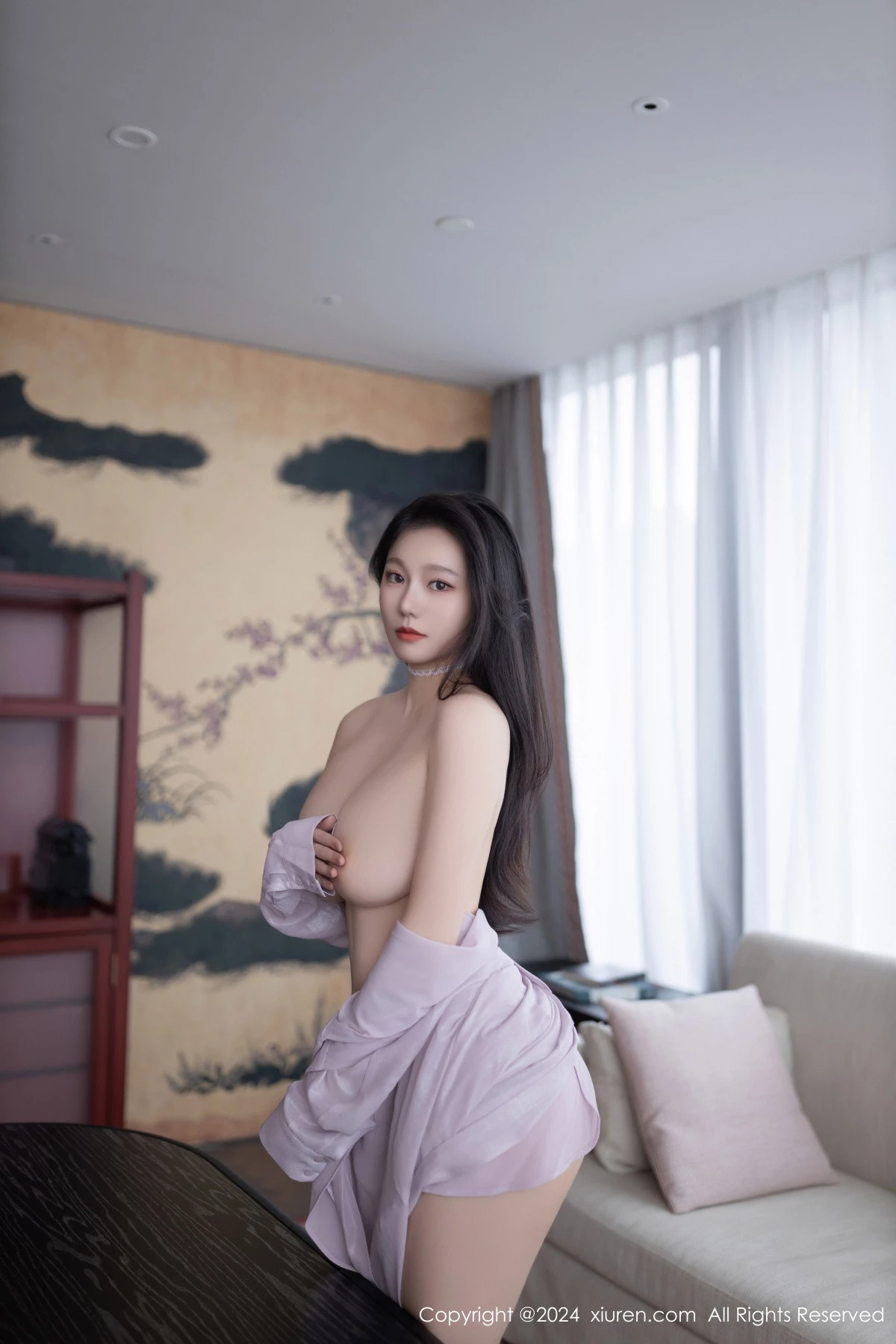[[XiuRen秀人网]秀人网]No.9009_模特安然anran性感黄色蕾丝内衣配白丝吊袜秀完美身材诱惑写真80P