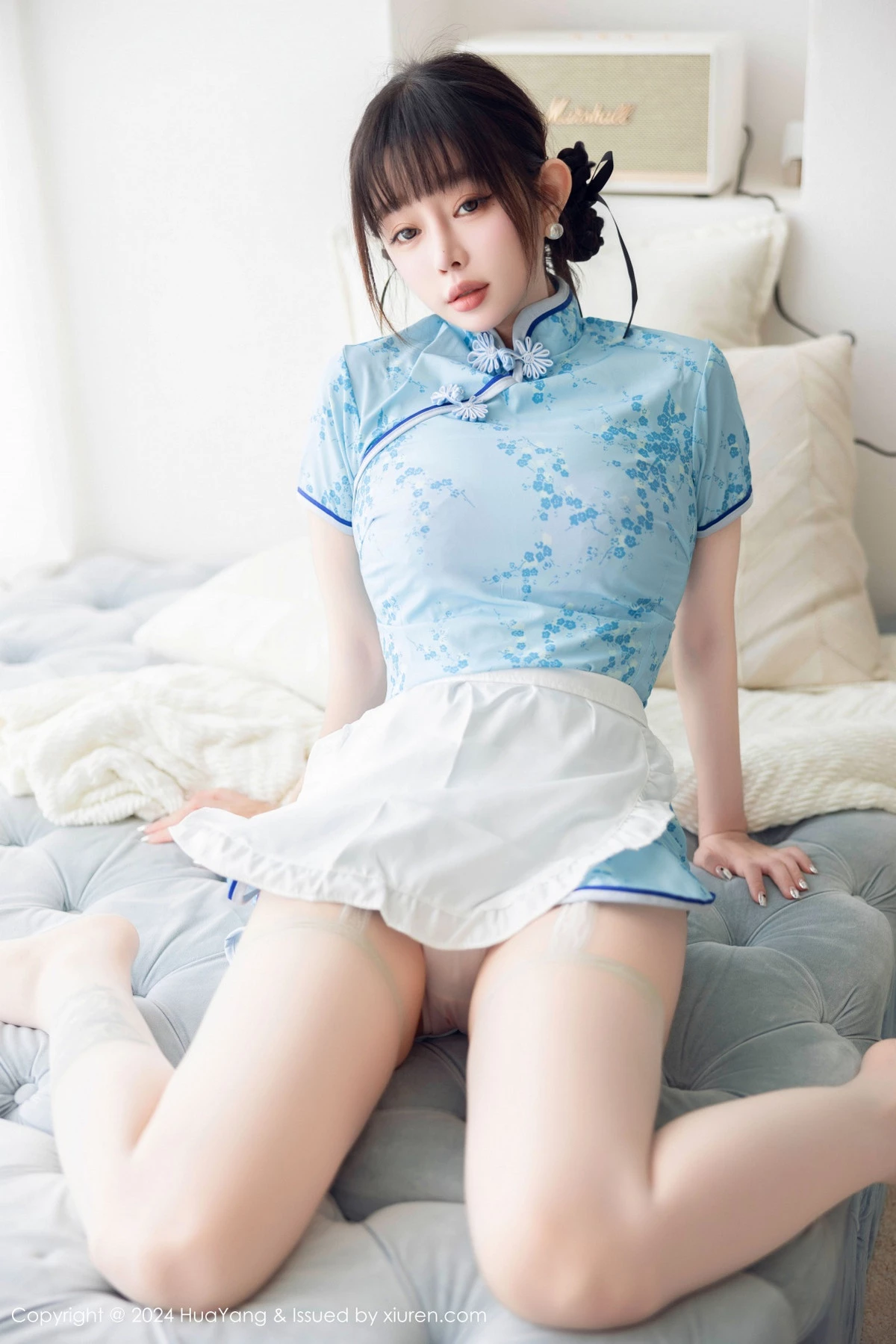 [HuaYang花漾]Vol.593_女神王雨纯性感淡绿露肩连衣长裙配白丝袜秀曼妙身姿诱惑写真93P