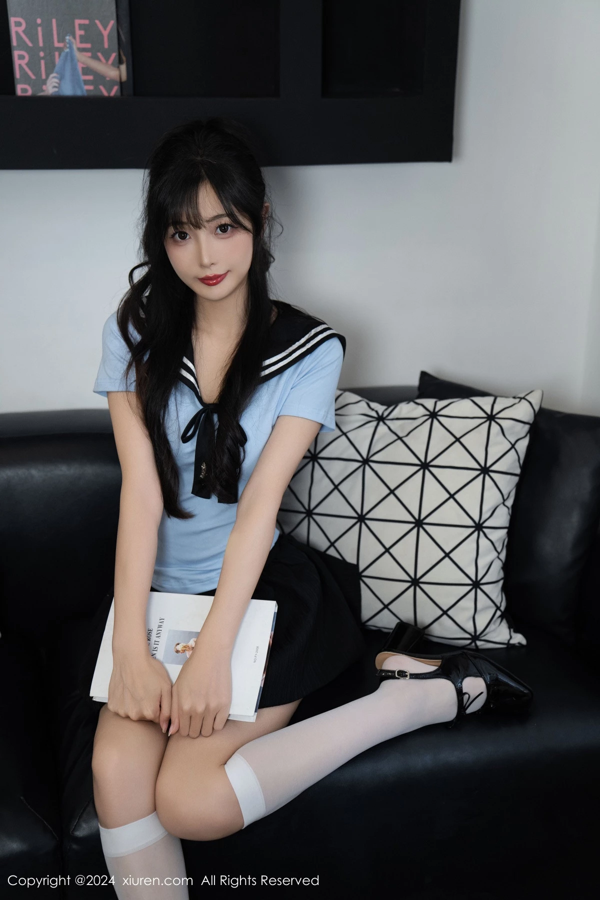 [[XiuRen秀人网]秀人网]No.9151_模特林星阑性感蓝色JK制服+白色连体内衣秀曼妙身姿诱惑写真96P