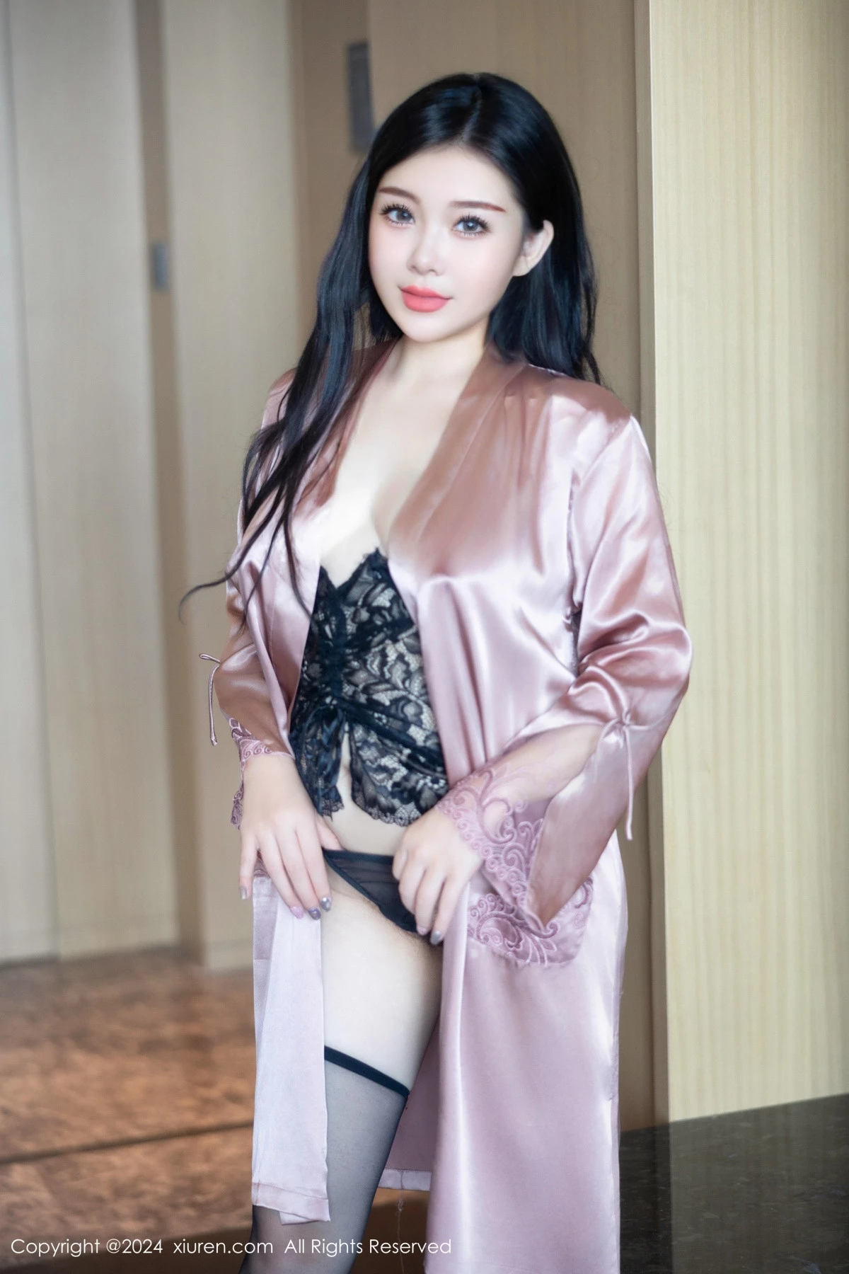 [[XiuRen秀人网]秀人网]No.9159_新人模特白洁bessie黑色情趣内衣配黑丝吊袜秀丰乳美臀诱惑写真67P