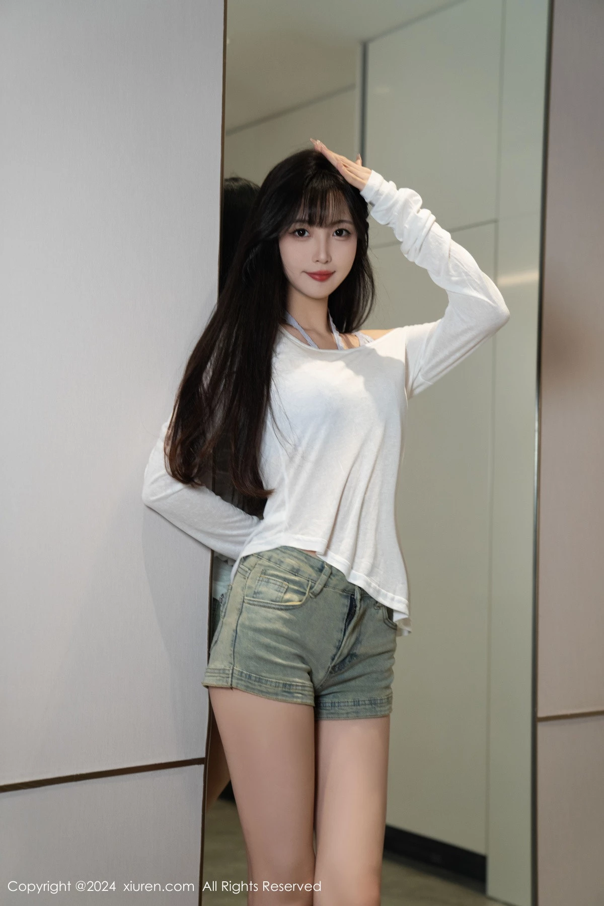 [[XiuRen秀人网]秀人网]No.9215_模特林星阑性感蓝色情趣内衣配超短牛仔裤秀曼妙身姿迷人写真96P