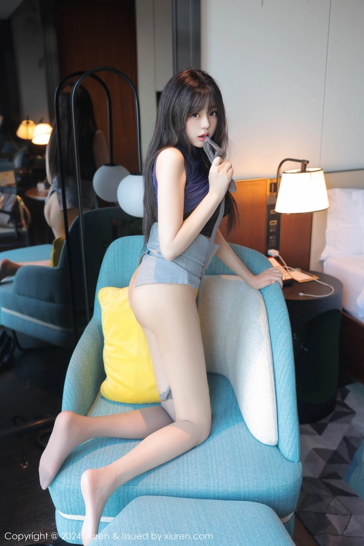[[XiuRen秀人网]秀人网]No.9233_模特柚柚小奶瓶性感黑色蕾丝内衣配超薄灰丝秀凹凸身材诱惑写真89P