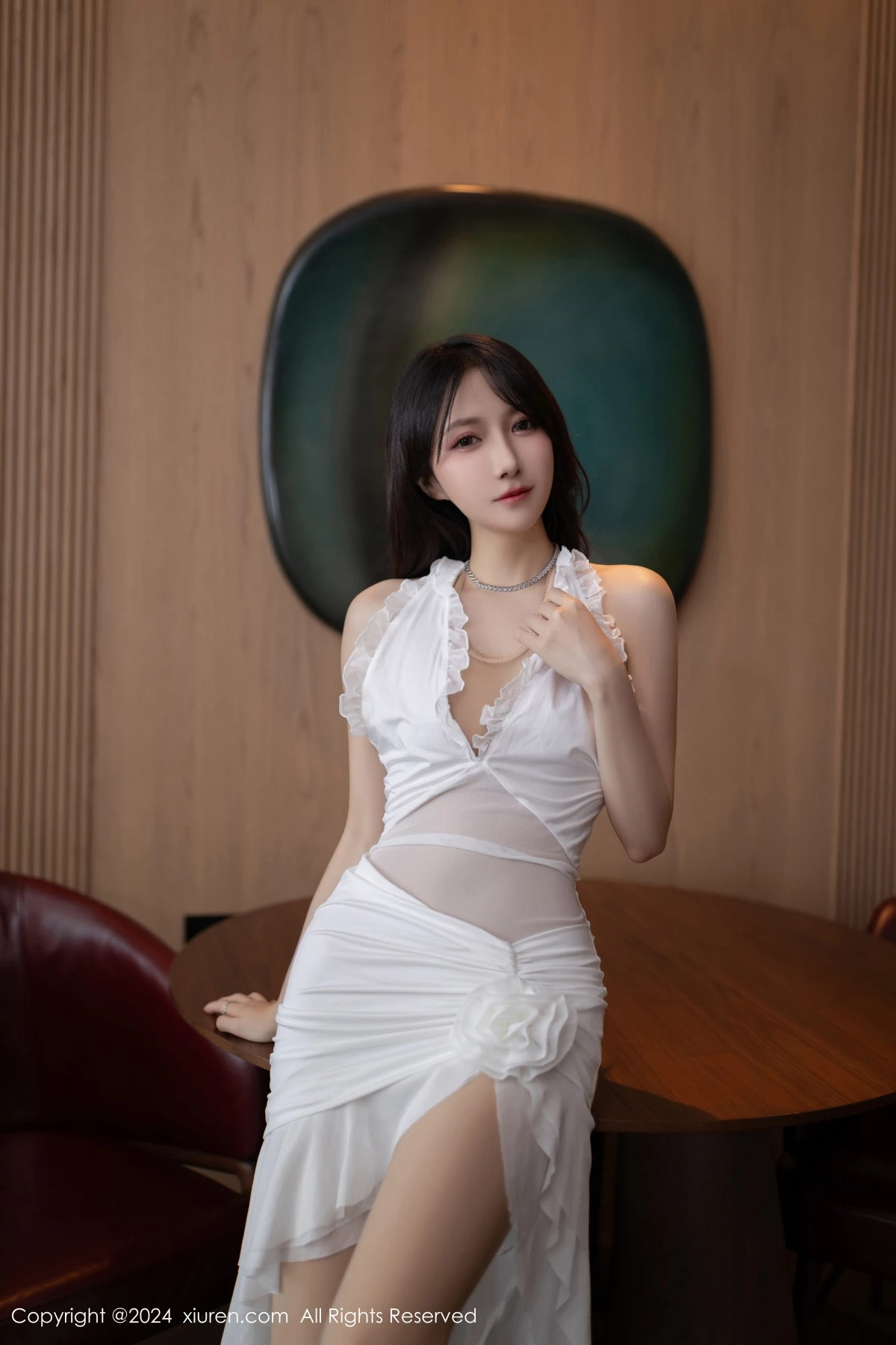[[XiuRen秀人网]秀人网]No.9276_模特鱼子酱Fish性感白色连衣裙露超薄连体肉丝秀曼妙身姿诱惑写真80P