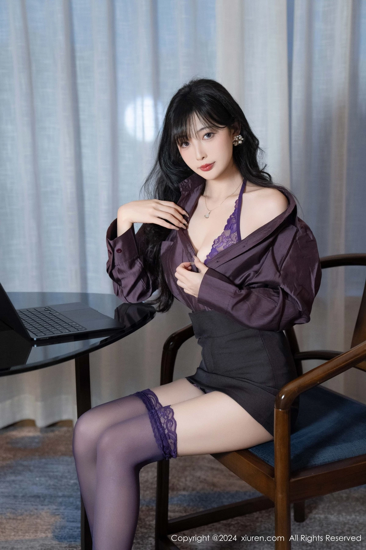 [[XiuRen秀人网]秀人网]No.9428_模特林星阑性感紫色情趣连体内衣配紫色丝袜秀曼妙身姿诱惑写真81P