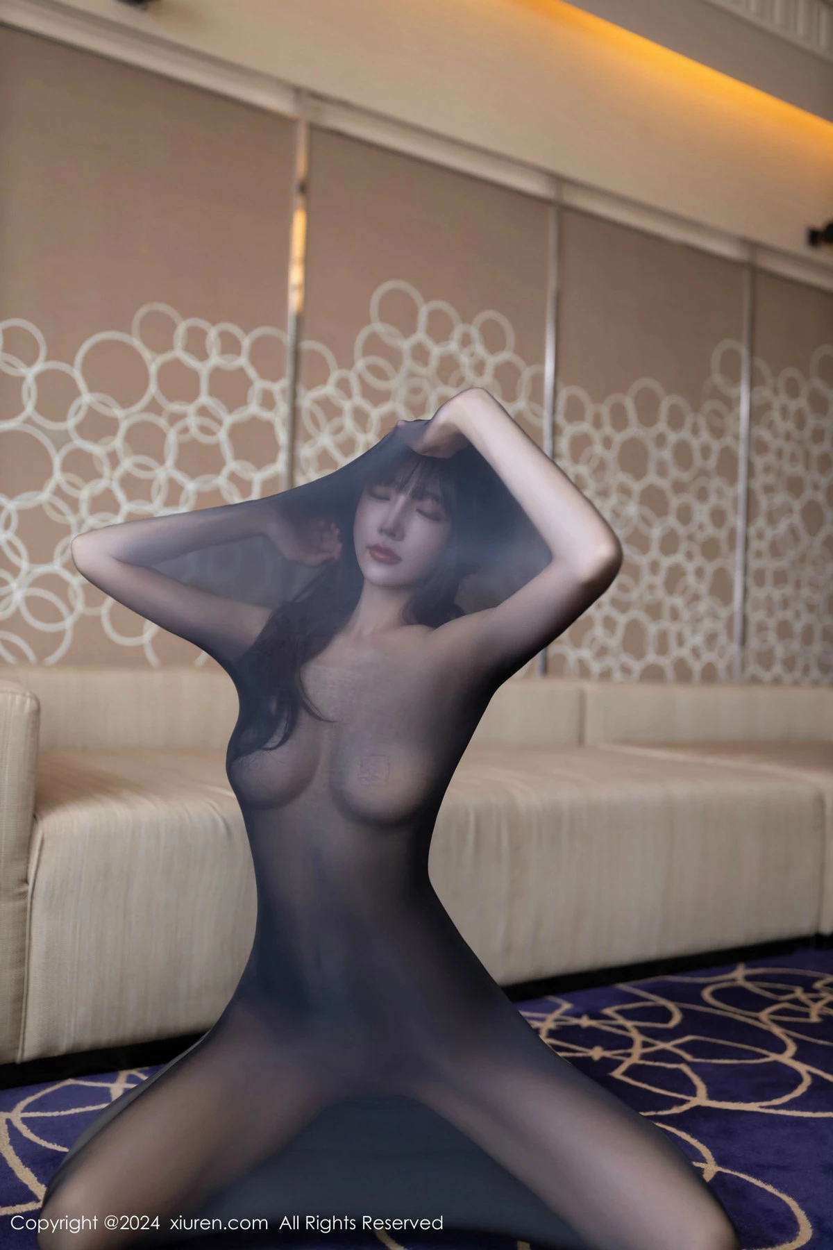 [[XiuRen秀人网]秀人网]No.9590_模特陆萱萱私房性感黑色连体丝袜秀曼妙身姿翘臀美腿诱惑写真81P
