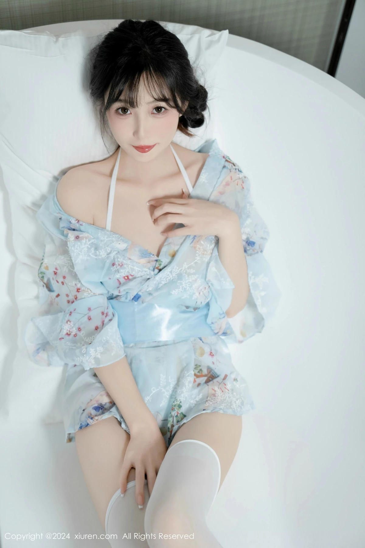 [[XiuRen秀人网]秀人网]No.9632_模特林星阑性感浅蓝色连衣短裙配白色丝袜秀曼妙身姿诱惑写真85P