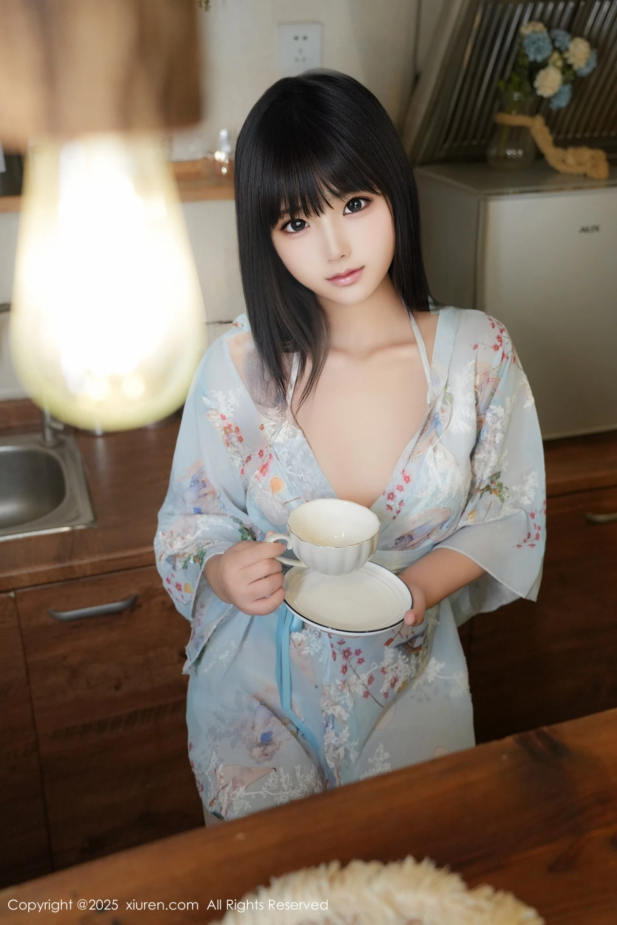 [[XiuRen秀人网]秀人网]No.9760_模特姚若兮vay性感浅绿碎花情趣裙配白丝裤袜秀曼妙身姿诱惑写真51P