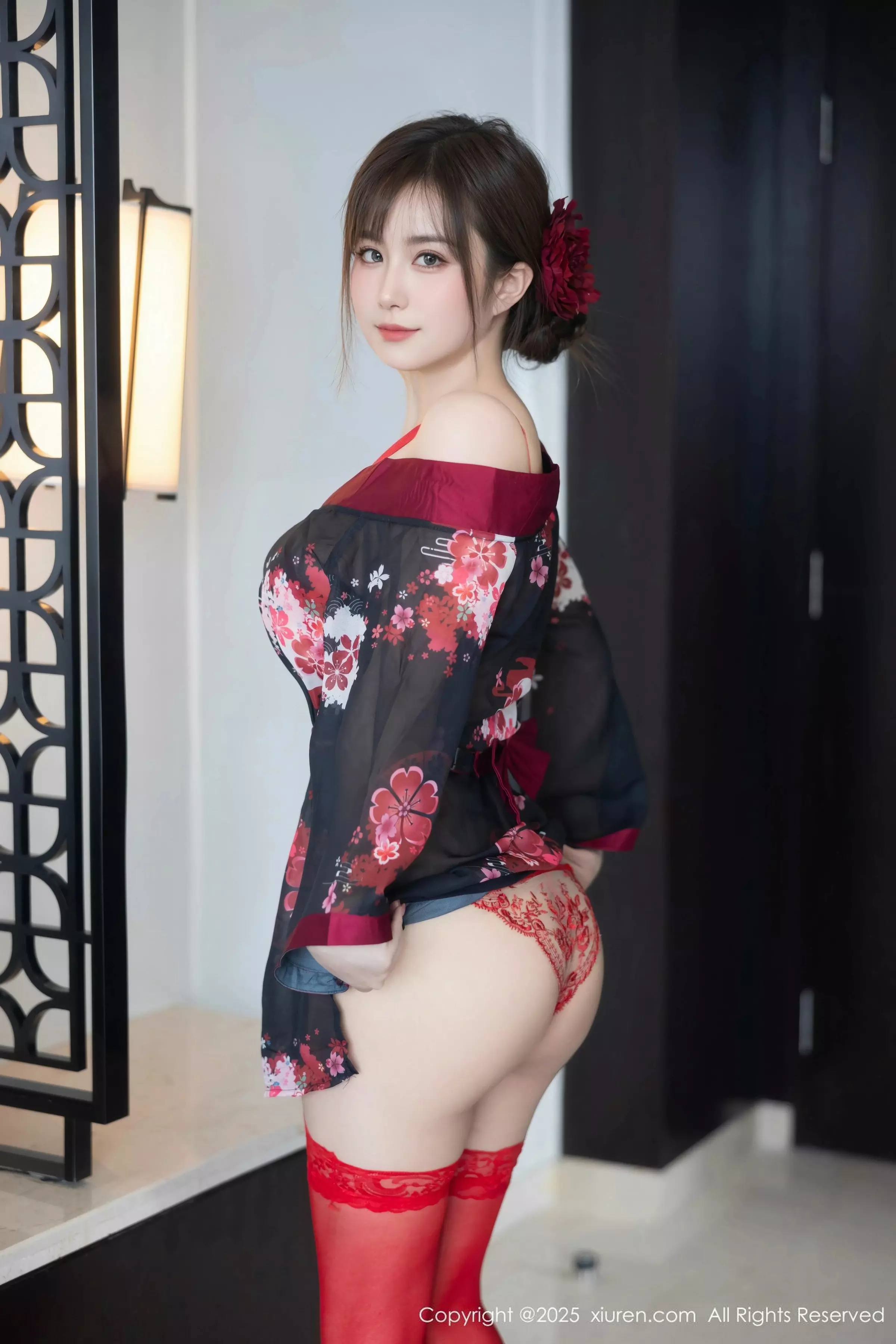 [[XiuRen秀人网]秀人网]No.10026_模特小肉肉咪性感红色情趣内衣配红色丝袜秀凹凸身材诱惑写真67P