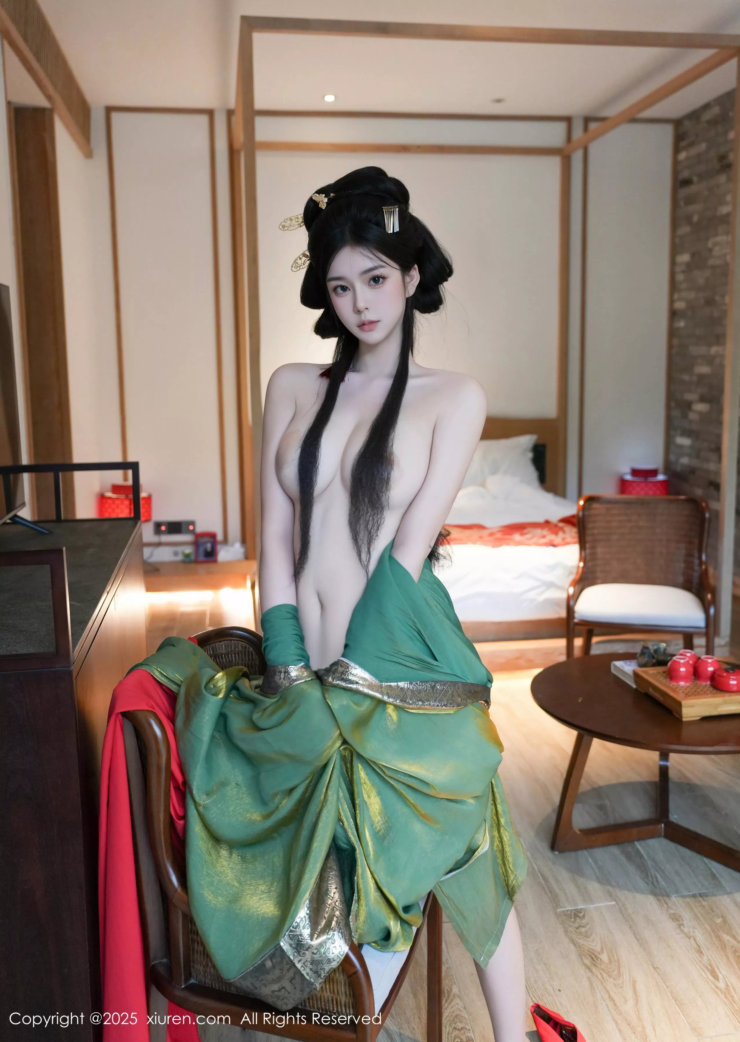 [[XiuRen秀人网]秀人网]No.10126_模特雪糕CiCi性感绿色古风服饰露红色情趣服饰秀美腿诱惑写真68P