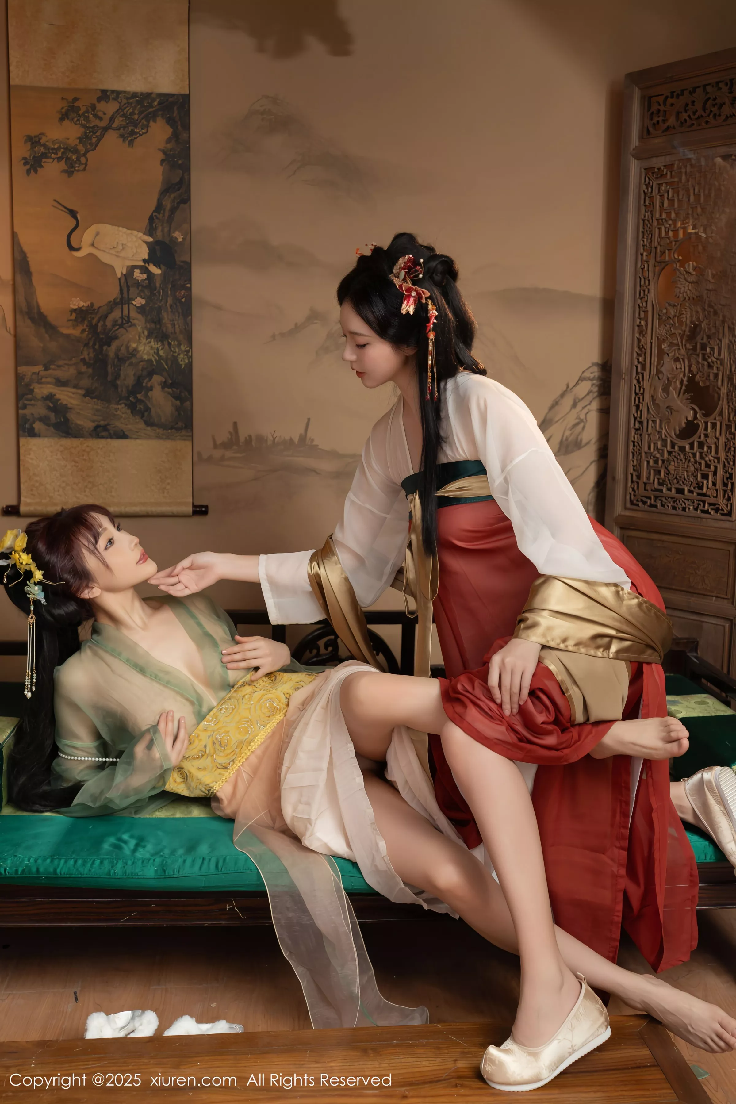 [[XiuRen秀人网]秀人网]No.10223_模特合集女神陆萱萱＆安然anran激情互动薄纱古装撩人诱惑写真80P