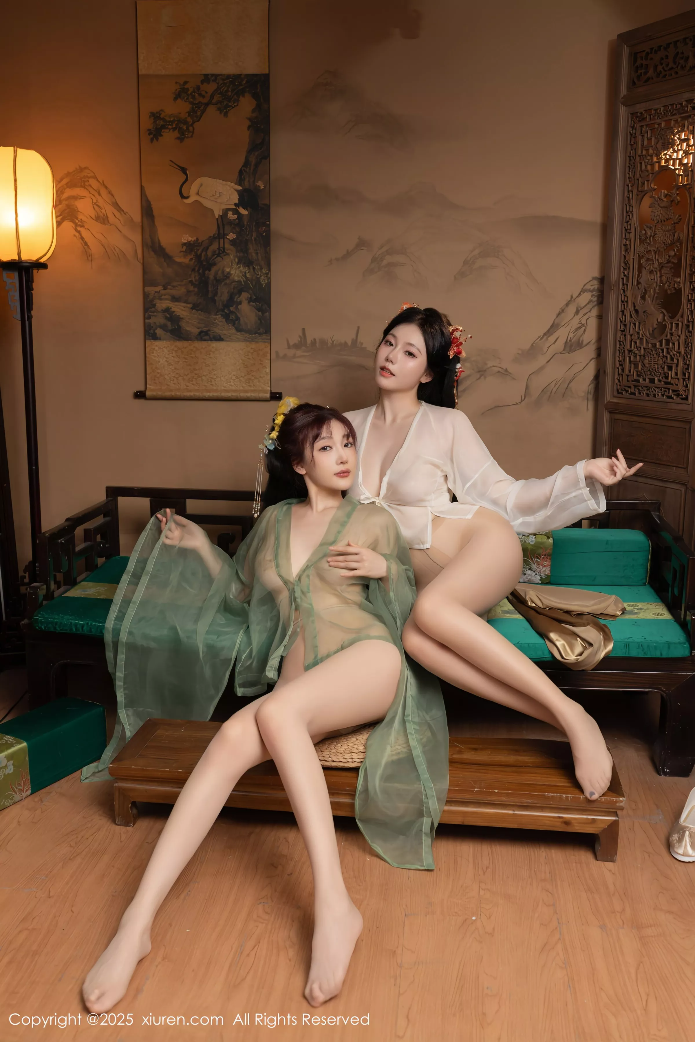 [[XiuRen秀人网]秀人网]No.10223_模特合集女神陆萱萱＆安然anran激情互动薄纱古装撩人诱惑写真80P