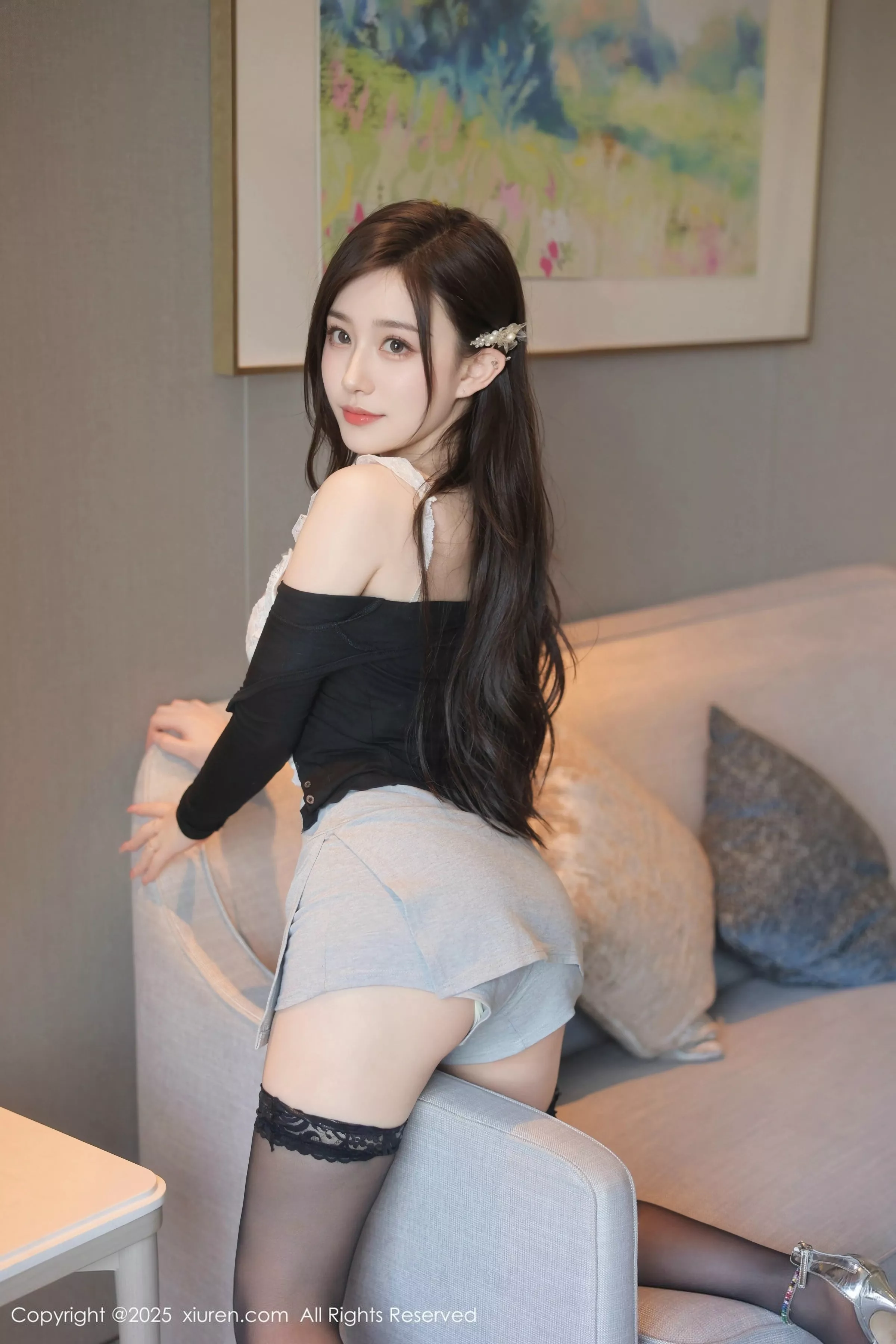 [[XiuRen秀人网]秀人网]No.10225_新人模特小阿蓝性感白色抹胸内衣配黑丝袜秀丰腴身材诱惑写真81P