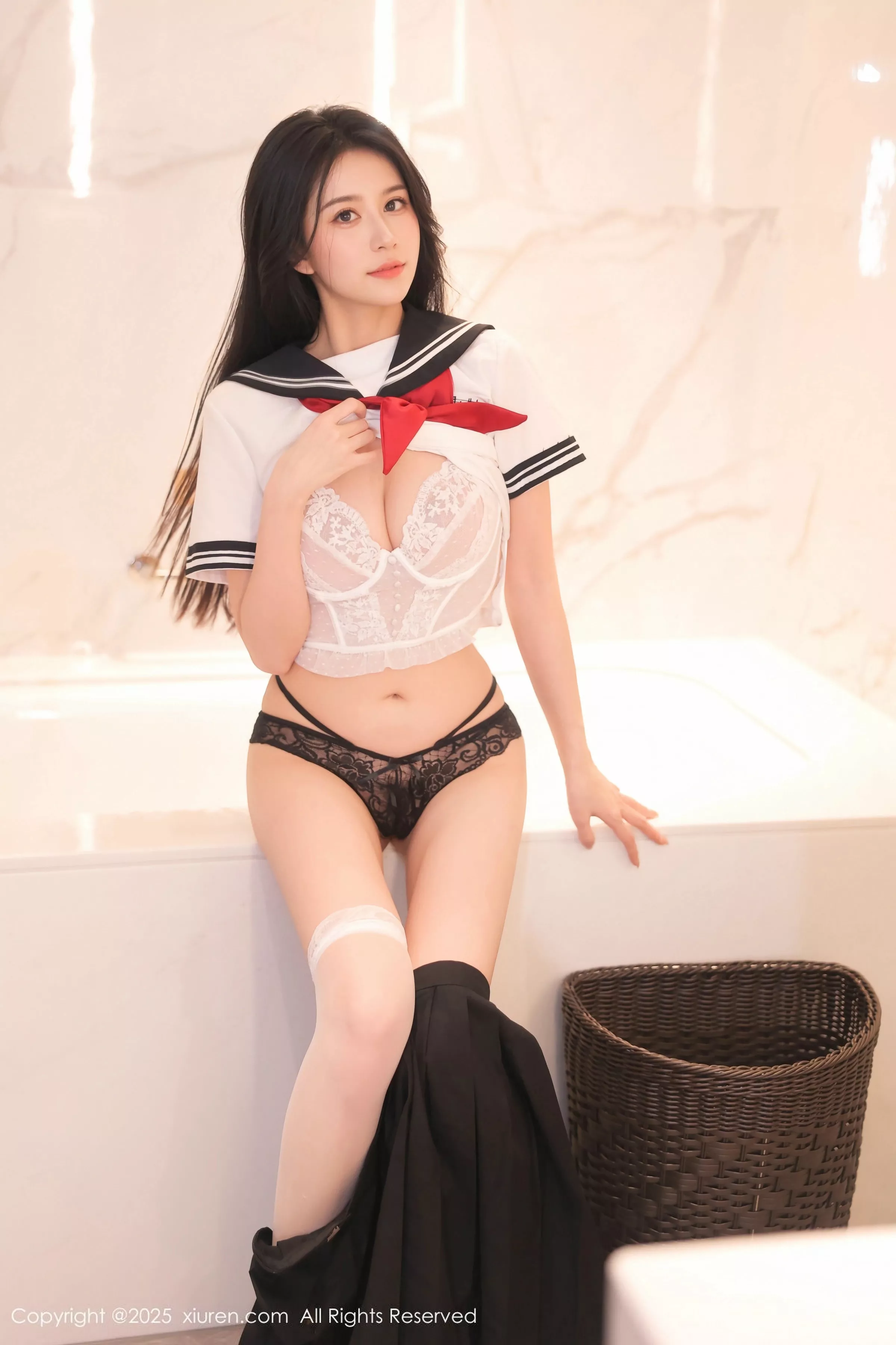 [[XiuRen秀人网]秀人网]No.10234_新人模特shelly诗莉吖性感学生装露白色内衣秀曼妙身姿诱惑写真77P