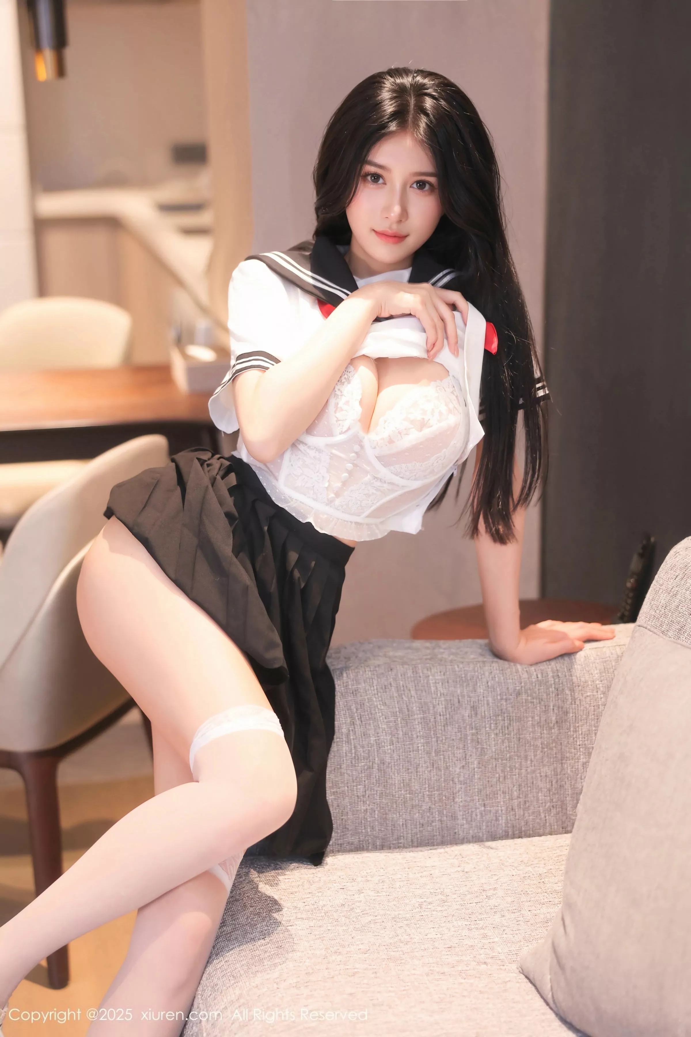 [[XiuRen秀人网]秀人网]No.10234_新人模特shelly诗莉吖性感学生装露白色内衣秀曼妙身姿诱惑写真77P