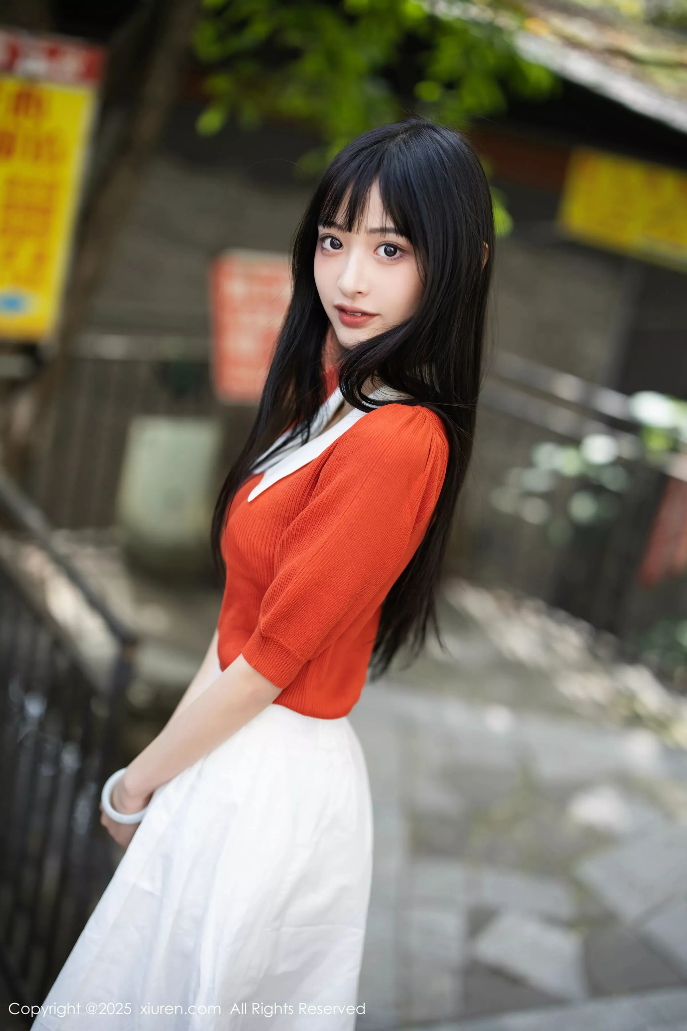 [[XiuRen秀人网]秀人网]No.10247_模特茂木希子性感橙T露白色内衣配超薄肉丝秀完美身材诱惑写真80P