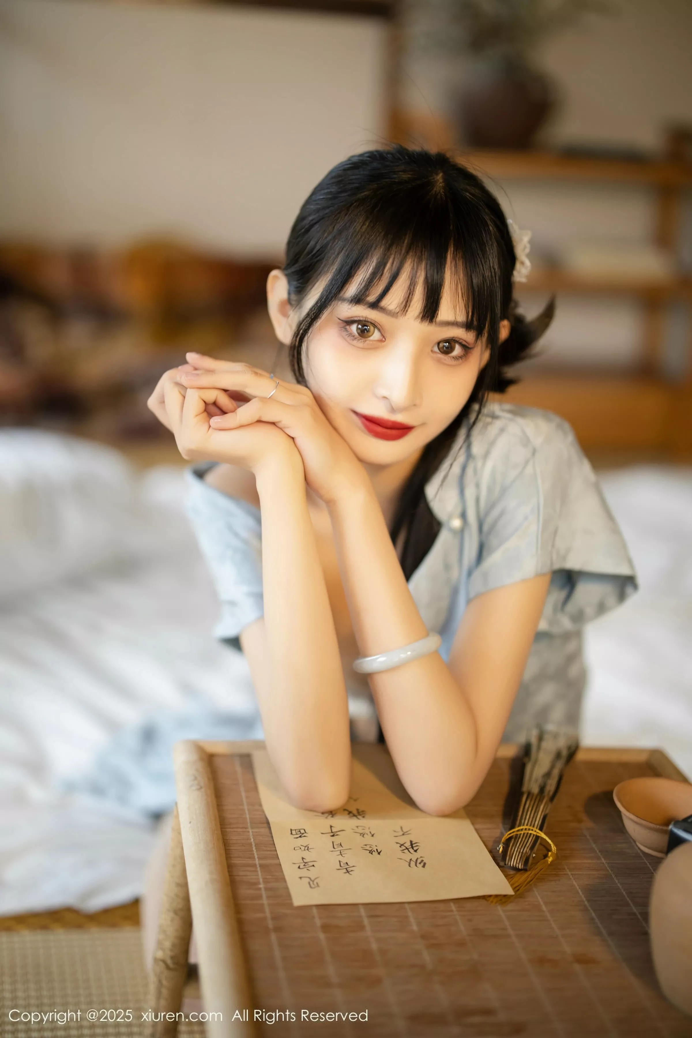 [[XiuRen秀人网]秀人网]No.10278_模特茂木希子日式旗袍露白色内衣配肉丝袜秀完美曲线诱惑写真80P