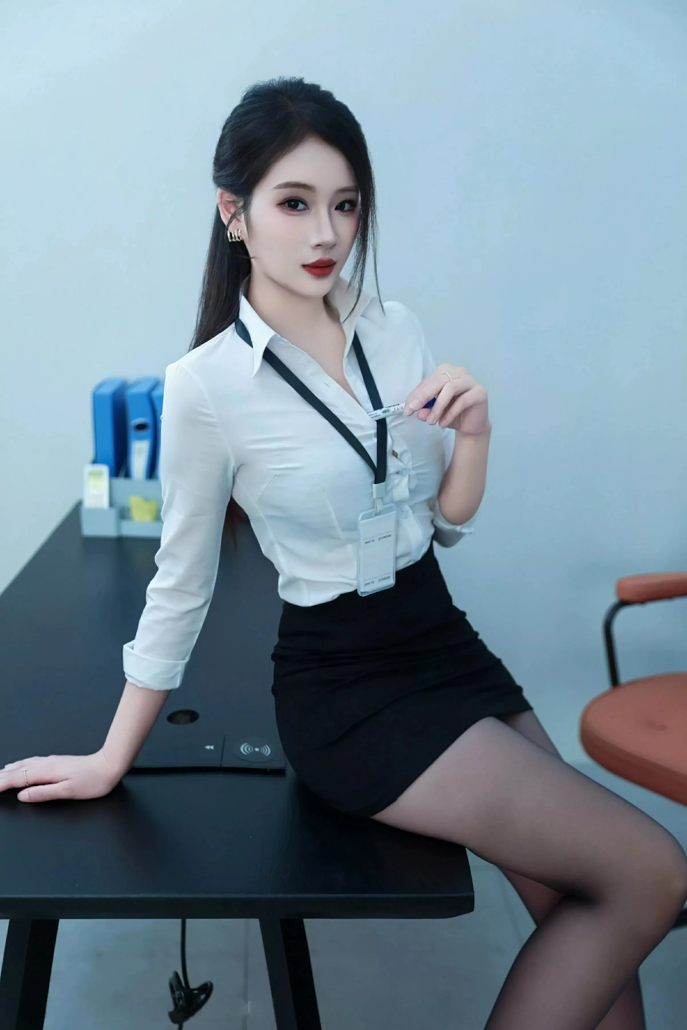 [[XiuRen秀人网]秀人网]No.10406_模特南乔性感黑白职业装露黑色内衣配超薄黑丝秀美腿诱惑写真103P