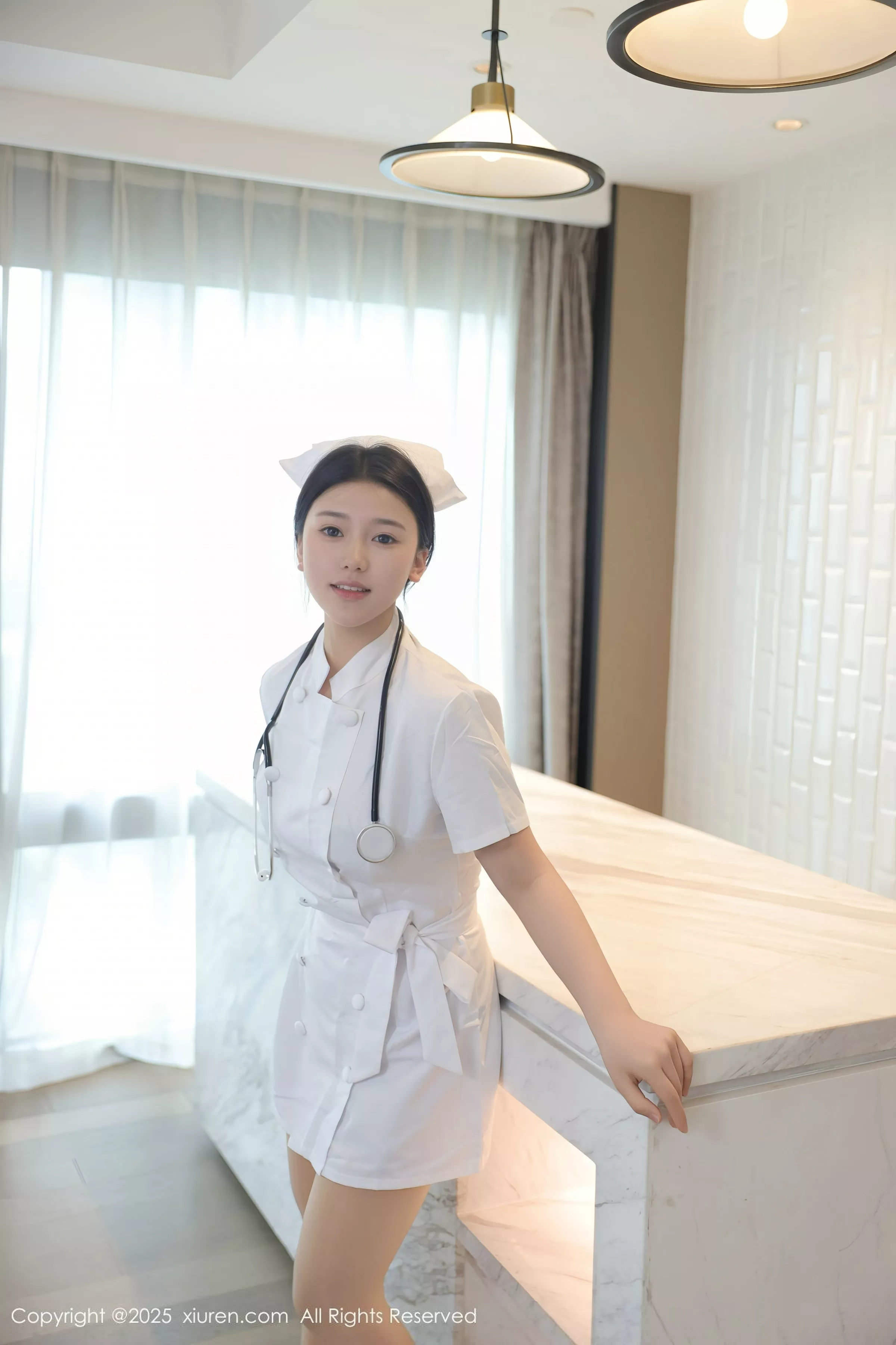 [[XiuRen秀人网]秀人网]No.10465_模特林嘉馨性感白色护士制服露紫色情趣内衣秀丰腴身材诱惑写真80P