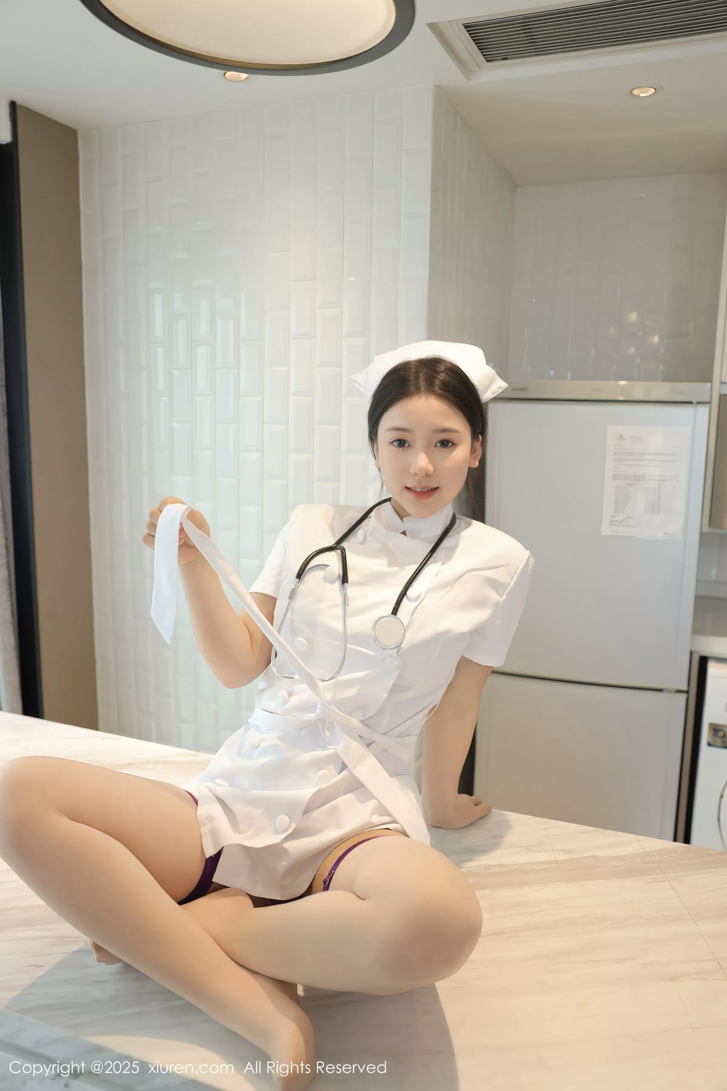 [[XiuRen秀人网]秀人网]No.10465_模特林嘉馨性感白色护士制服露紫色情趣内衣秀丰腴身材诱惑写真80P