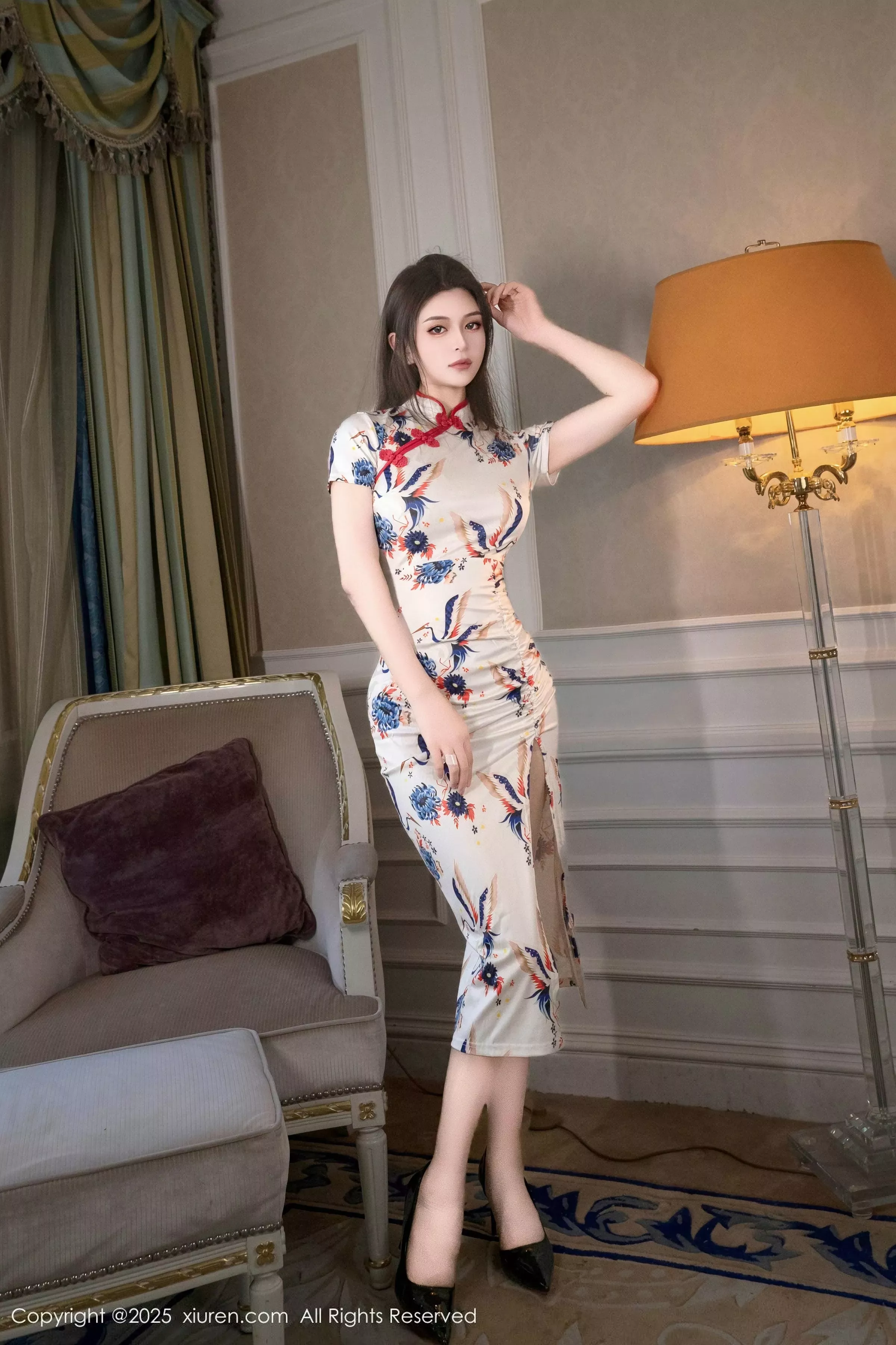 [[XiuRen秀人网]秀人网]No.10452_模特灿宝情趣捆绑主题性感花色旗袍露肉色内衣秀魔鬼身材诱惑写真96P