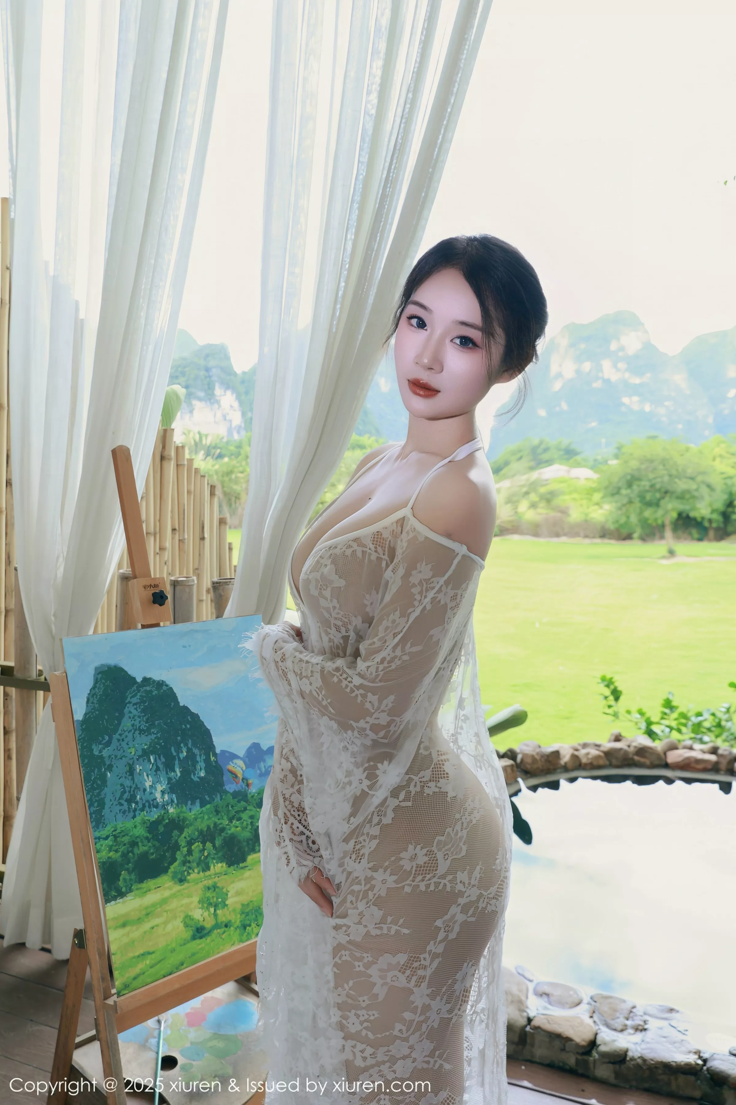 [[XiuRen秀人网]秀人网]No.10538_模特南乔性感浅绿色旗袍服饰配超薄无内肉丝秀完美身材诱惑写真84P