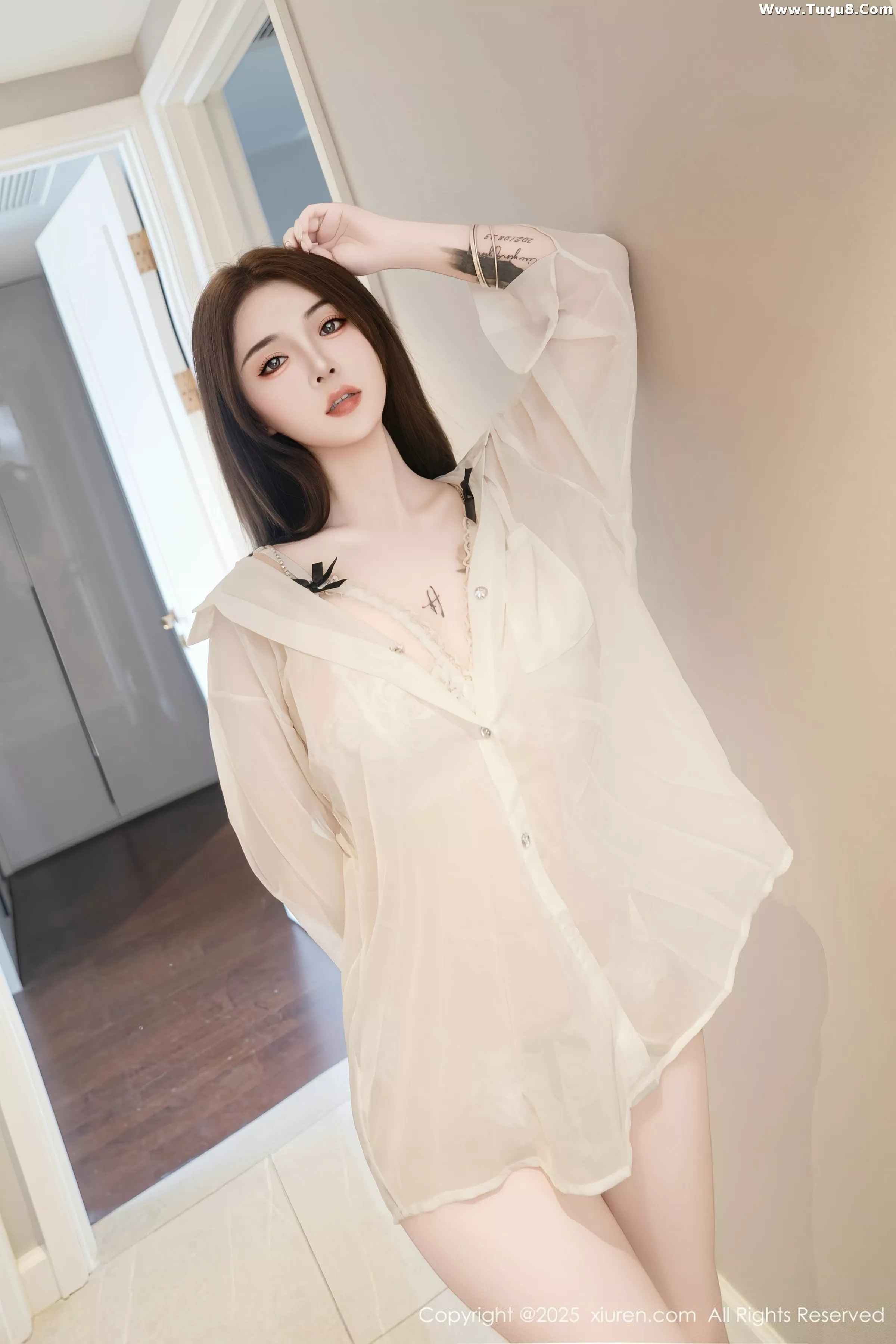 [[XiuRen秀人网]秀人网]No.10549_模特沐娜娜私房性感薄纱露白色情趣内衣秀魔鬼身材惹火诱惑写真75P