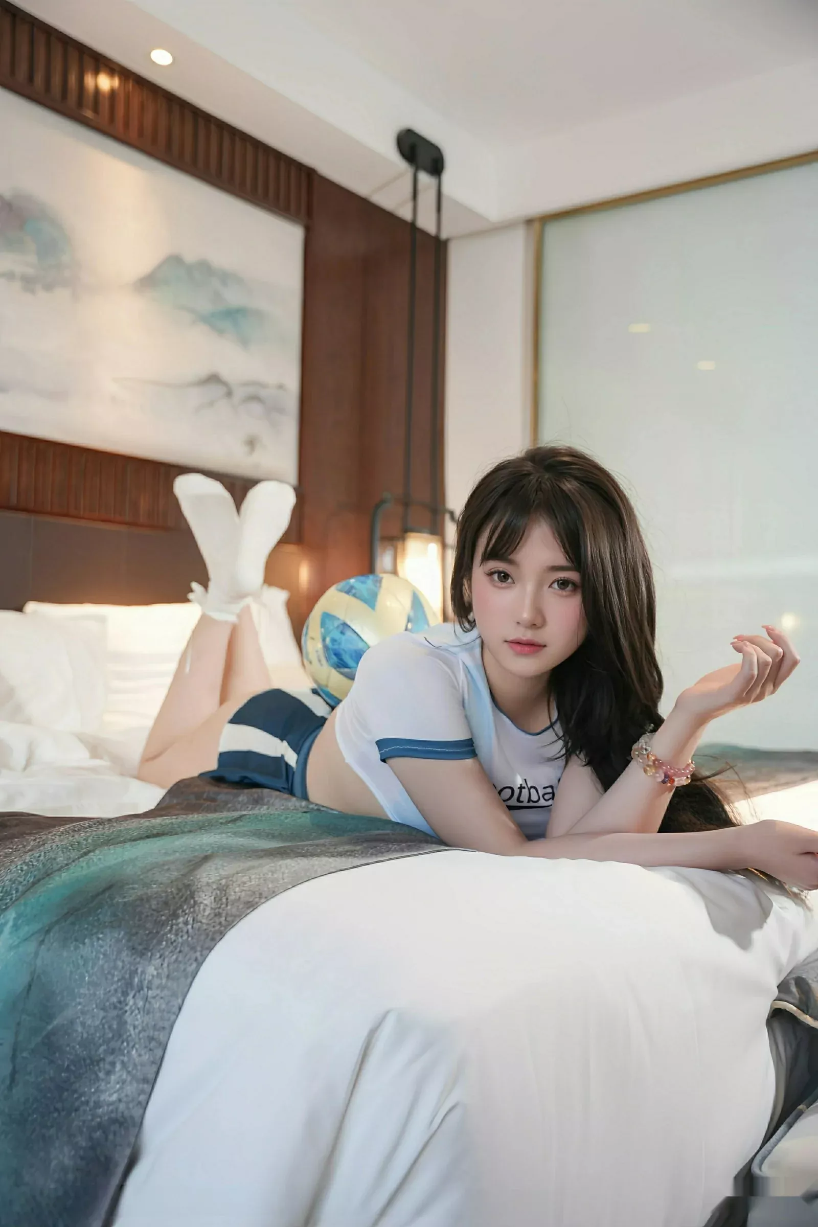 [[XiuRen秀人网]秀人网]No.10606_模特软情性感半截足球队服配白色腿袜秀曼妙身姿撩人诱惑写真82P