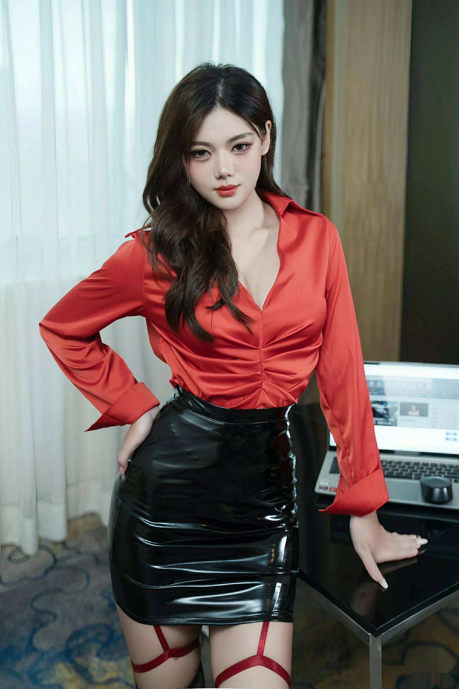 [[XiuRen秀人网]秀人网]No.10616_模特叮当DD性感红色情趣内衣配红丝吊袜秀惹火身材诱惑写真62P