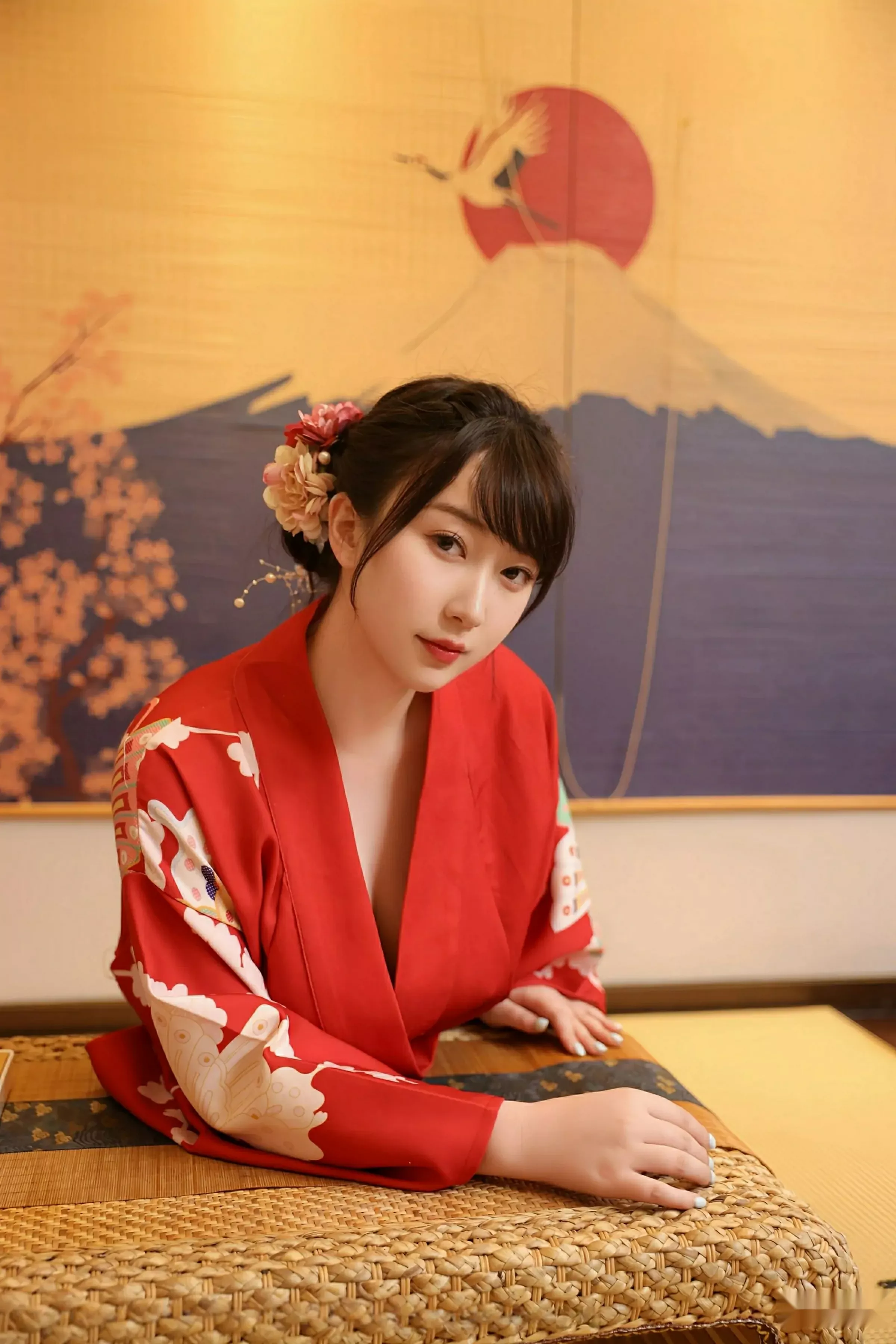 [[XiuRen秀人网]秀人网]No.10624_模特李沁恩lrene性感日系风红色服饰半脱秀丰腴身材惹火诱惑写真69P