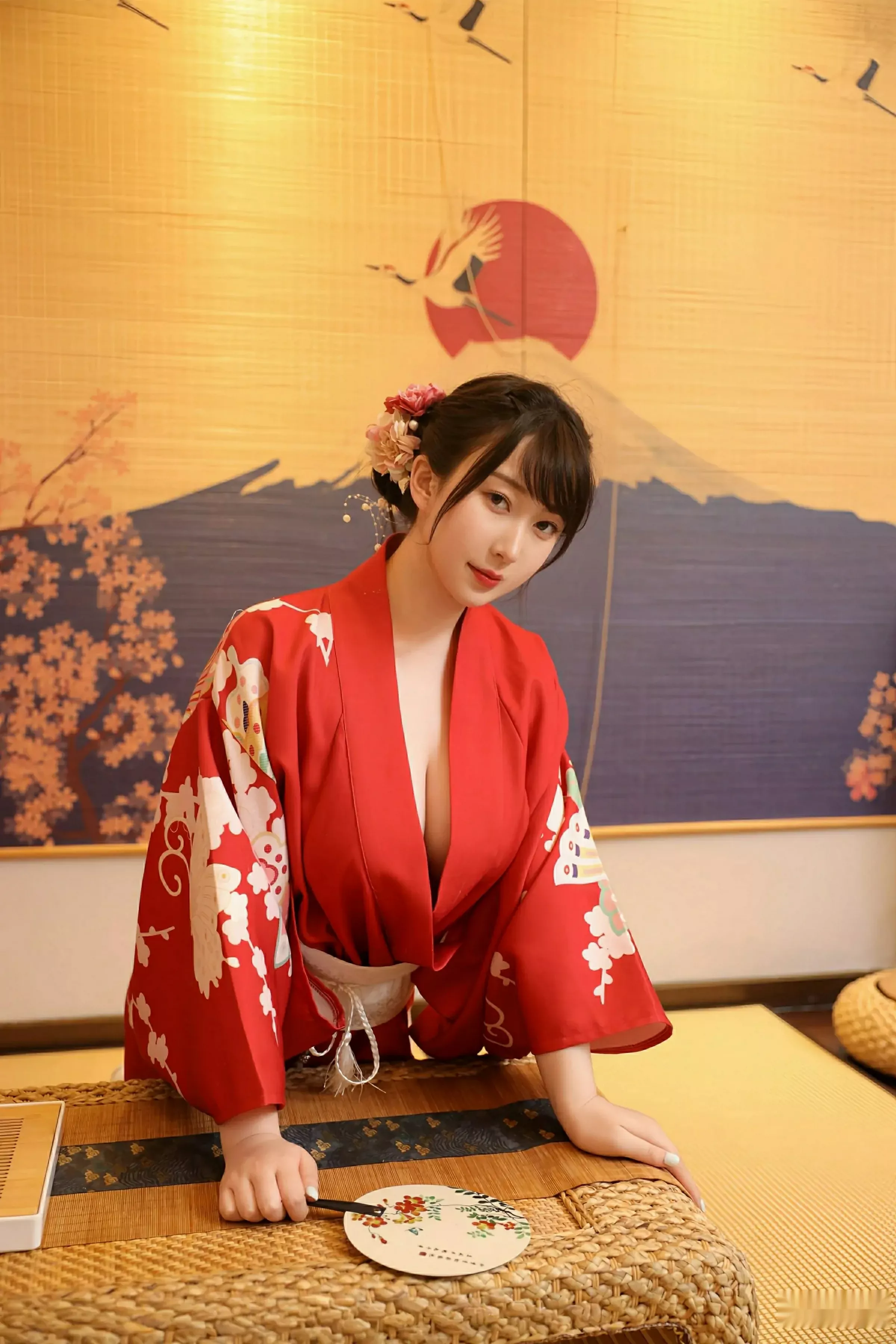 [[XiuRen秀人网]秀人网]No.10624_模特李沁恩lrene性感日系风红色服饰半脱秀丰腴身材惹火诱惑写真69P