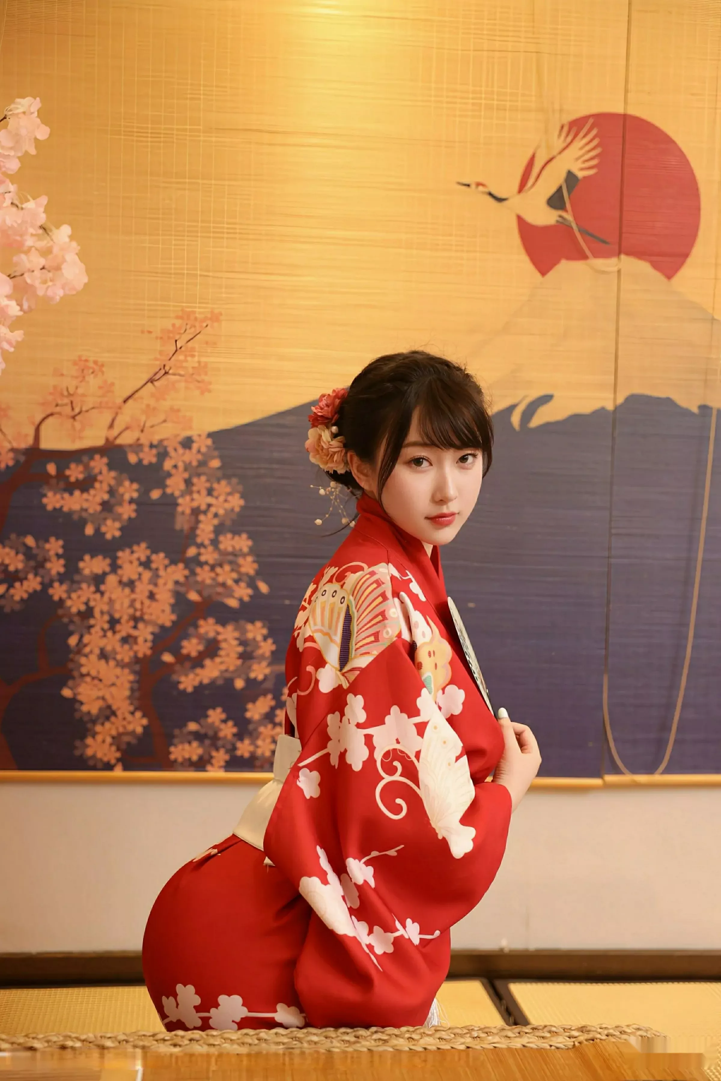 [[XiuRen秀人网]秀人网]No.10624_模特李沁恩lrene性感日系风红色服饰半脱秀丰腴身材惹火诱惑写真69P