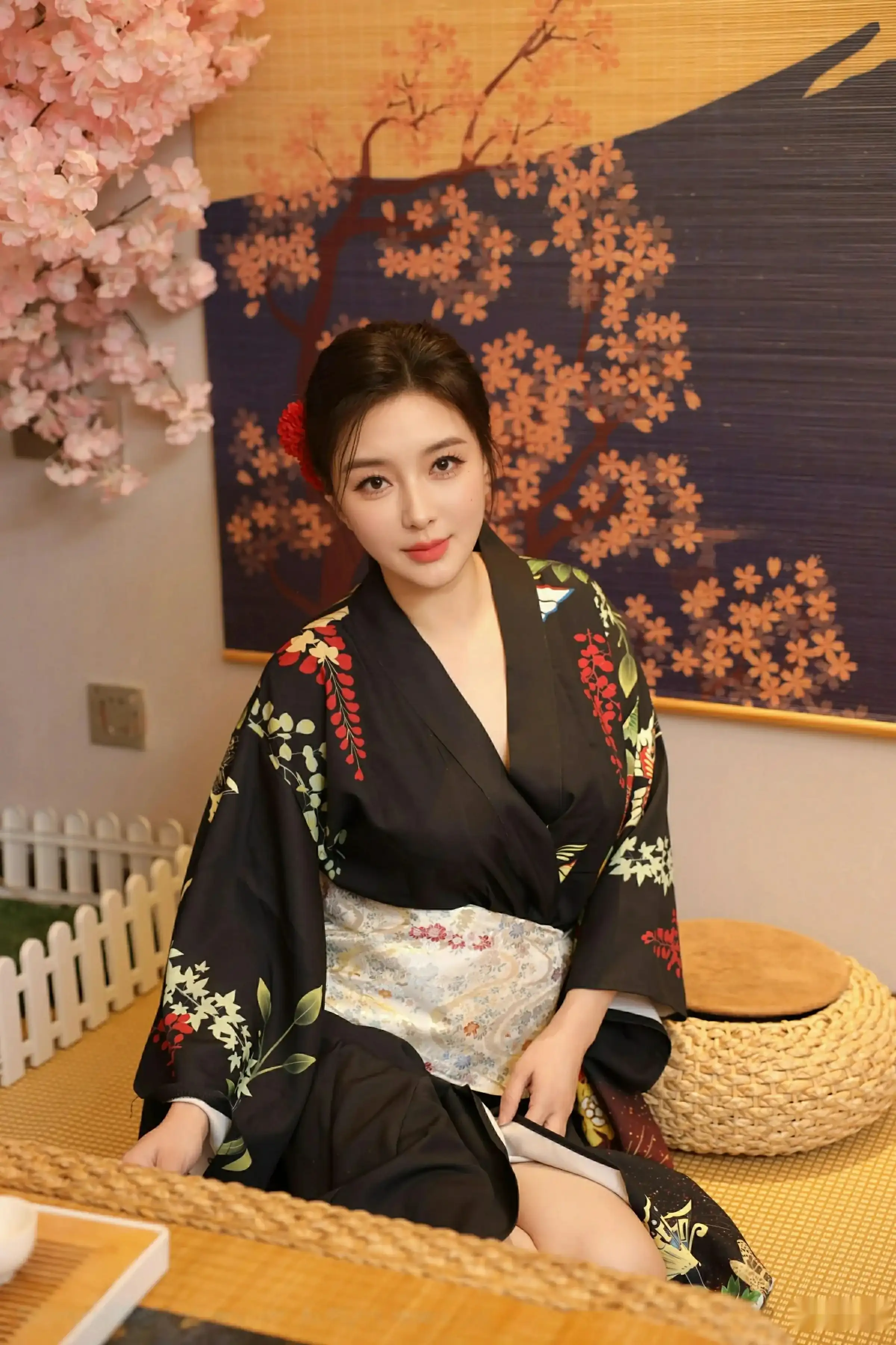 [[XiuRen秀人网]秀人网]No.10627_模特苏一诺性感日系黑色服饰露红色内衣秀曼妙身材迷人诱惑写真80P