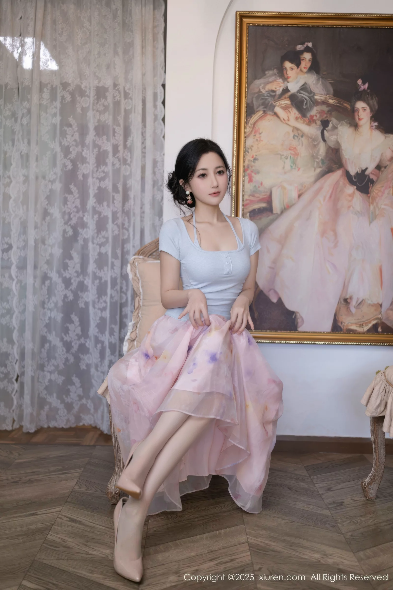 [[XiuRen秀人网]秀人网]No.10656_模特鱼子酱Fish性感粉色薄纱裙露开档肉丝秀曼妙身姿诱惑写真80P