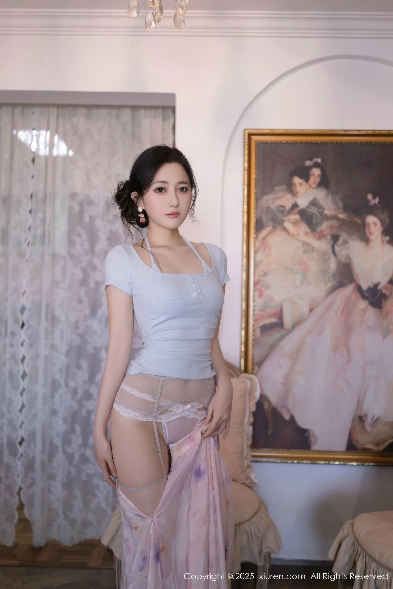 [[XiuRen秀人网]秀人网]No.10656_模特鱼子酱Fish性感粉色薄纱裙露开档肉丝秀曼妙身姿诱惑写真80P