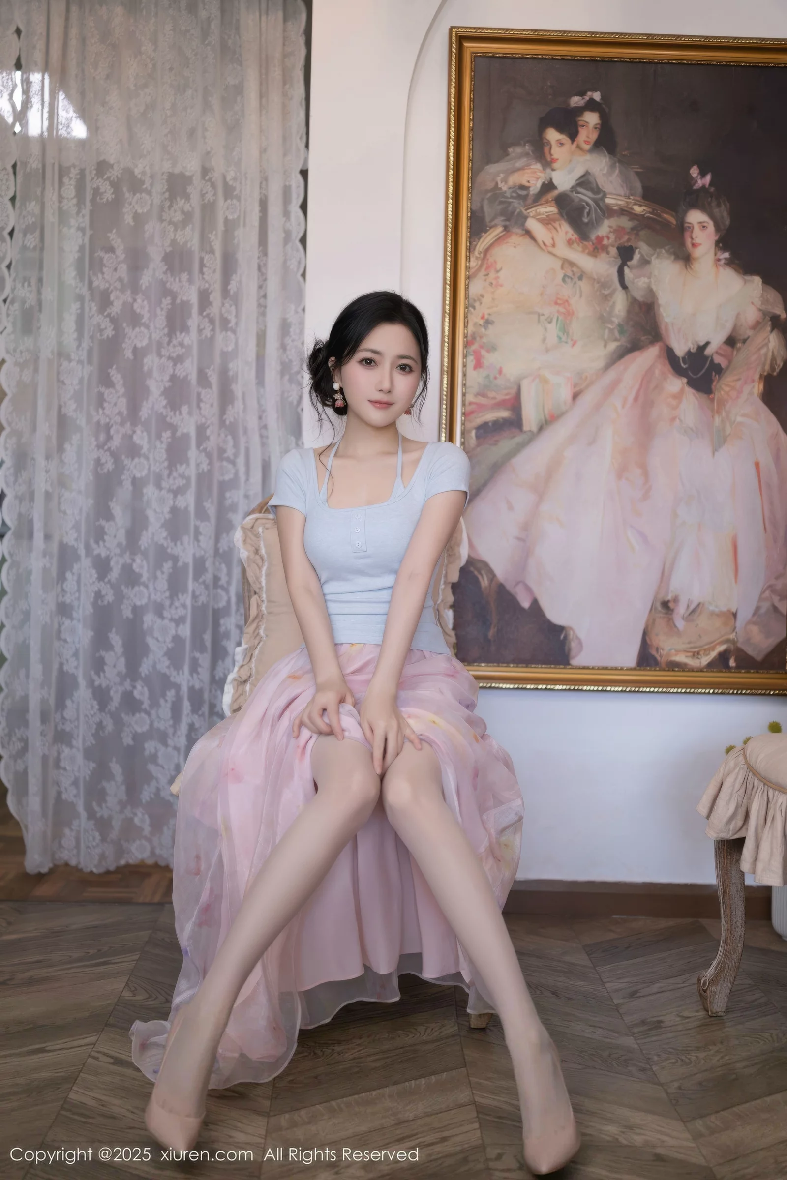 [[XiuRen秀人网]秀人网]No.10656_模特鱼子酱Fish性感粉色薄纱裙露开档肉丝秀曼妙身姿诱惑写真80P