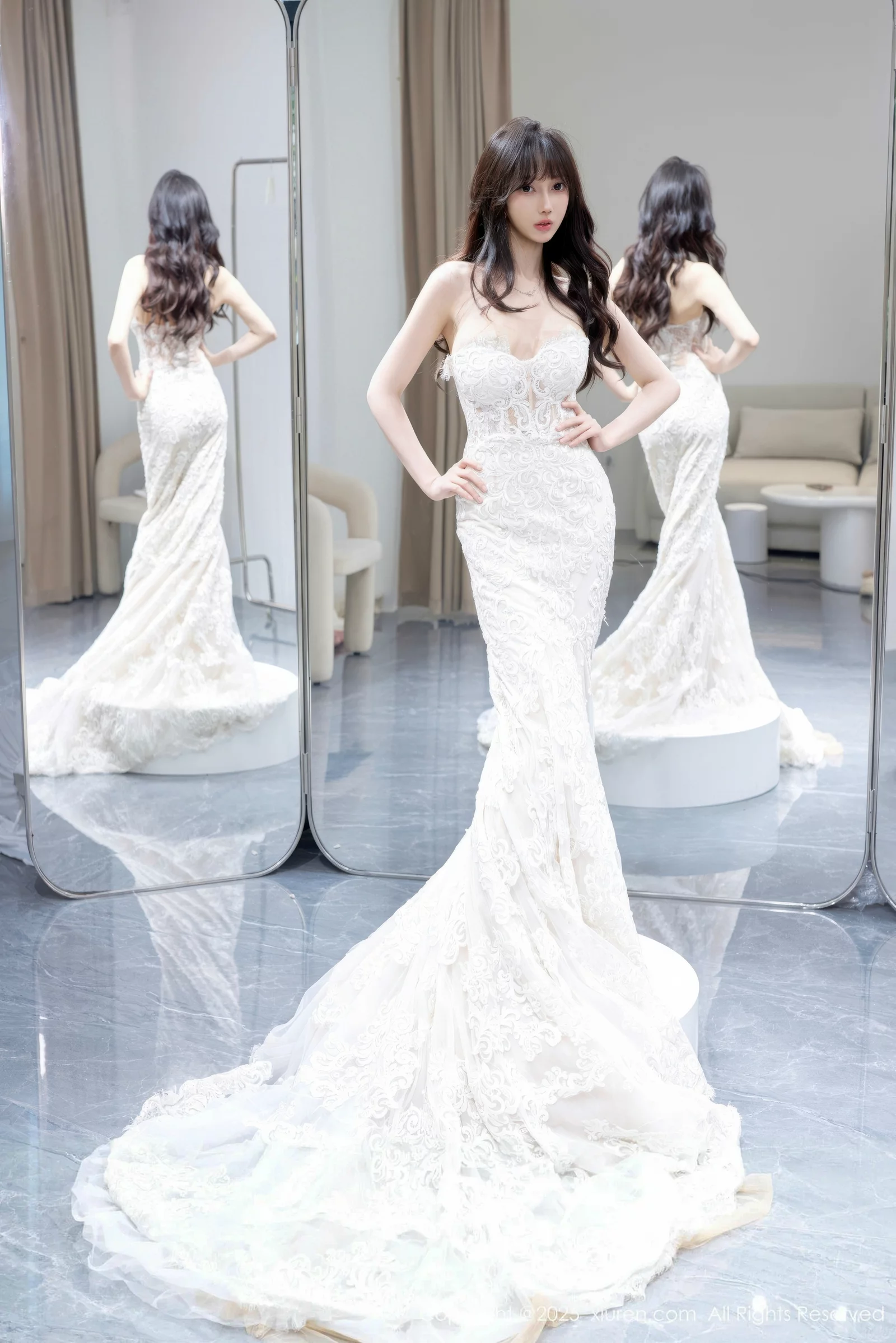 [[XiuRen秀人网]秀人网]No.10663_模特玥儿玥er私房性感白色婚纱礼裙秀完美身材迷人诱惑写真58P