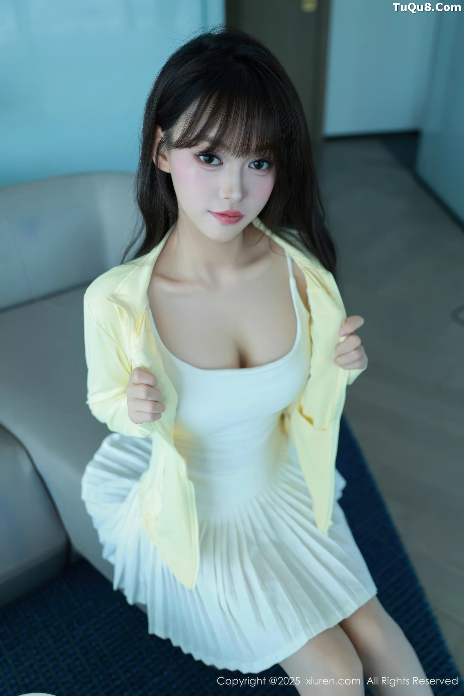 [[XiuRen秀人网]秀人网]No.10702_模特糯咪性感白色低胸连衣短裙配白色丝袜秀完美身材诱惑写真82P