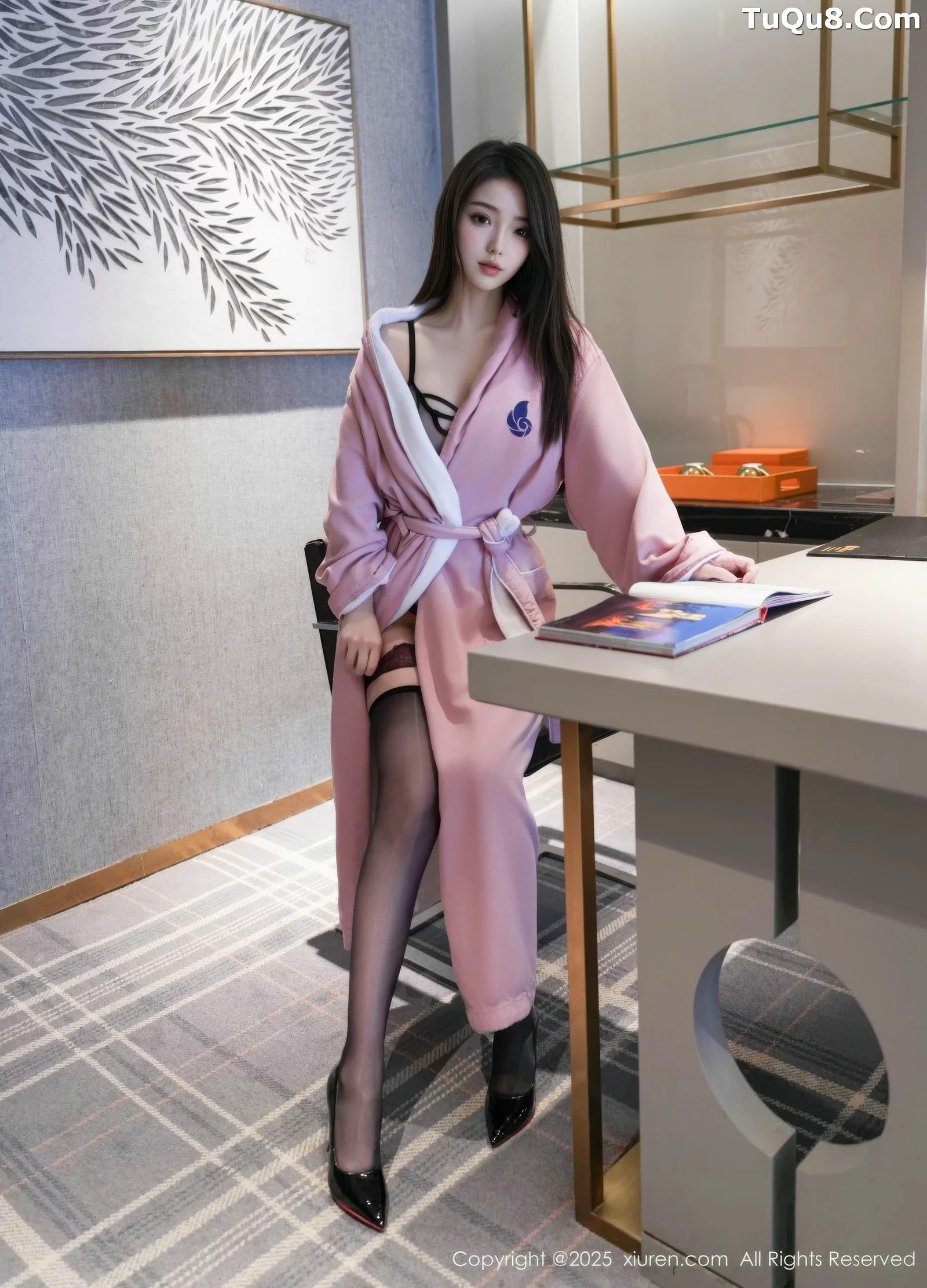 [[XiuRen秀人网]秀人网]No.10669_新人模特烧烧小桃性感黑色情趣内衣配黑丝吊袜秀曼妙身材诱惑写真99P