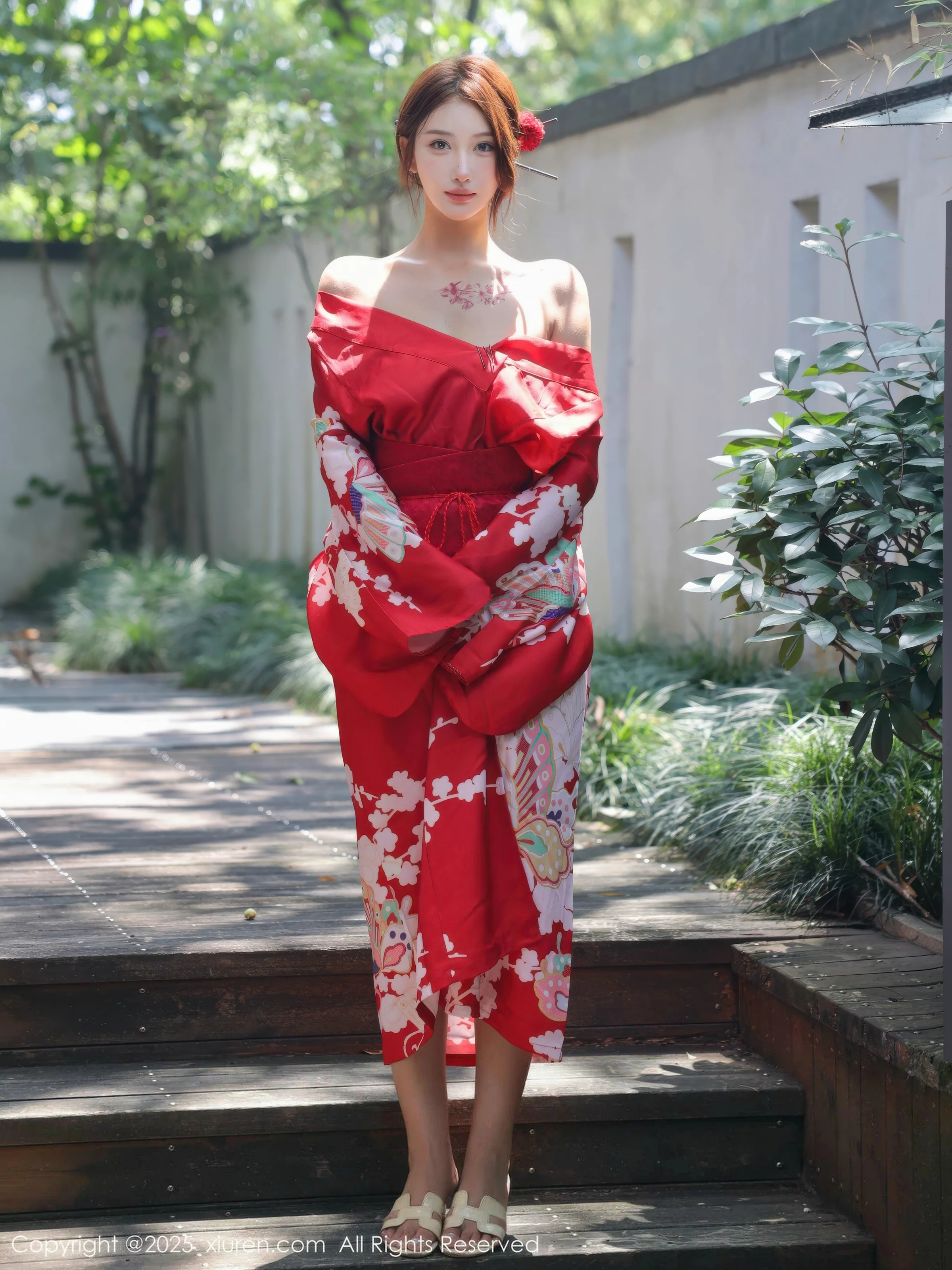 [[XiuRen秀人网]秀人网]No.10683_模特金允希Yuki户外性感红色和服半脱秀完美身材惹火诱惑写真80P