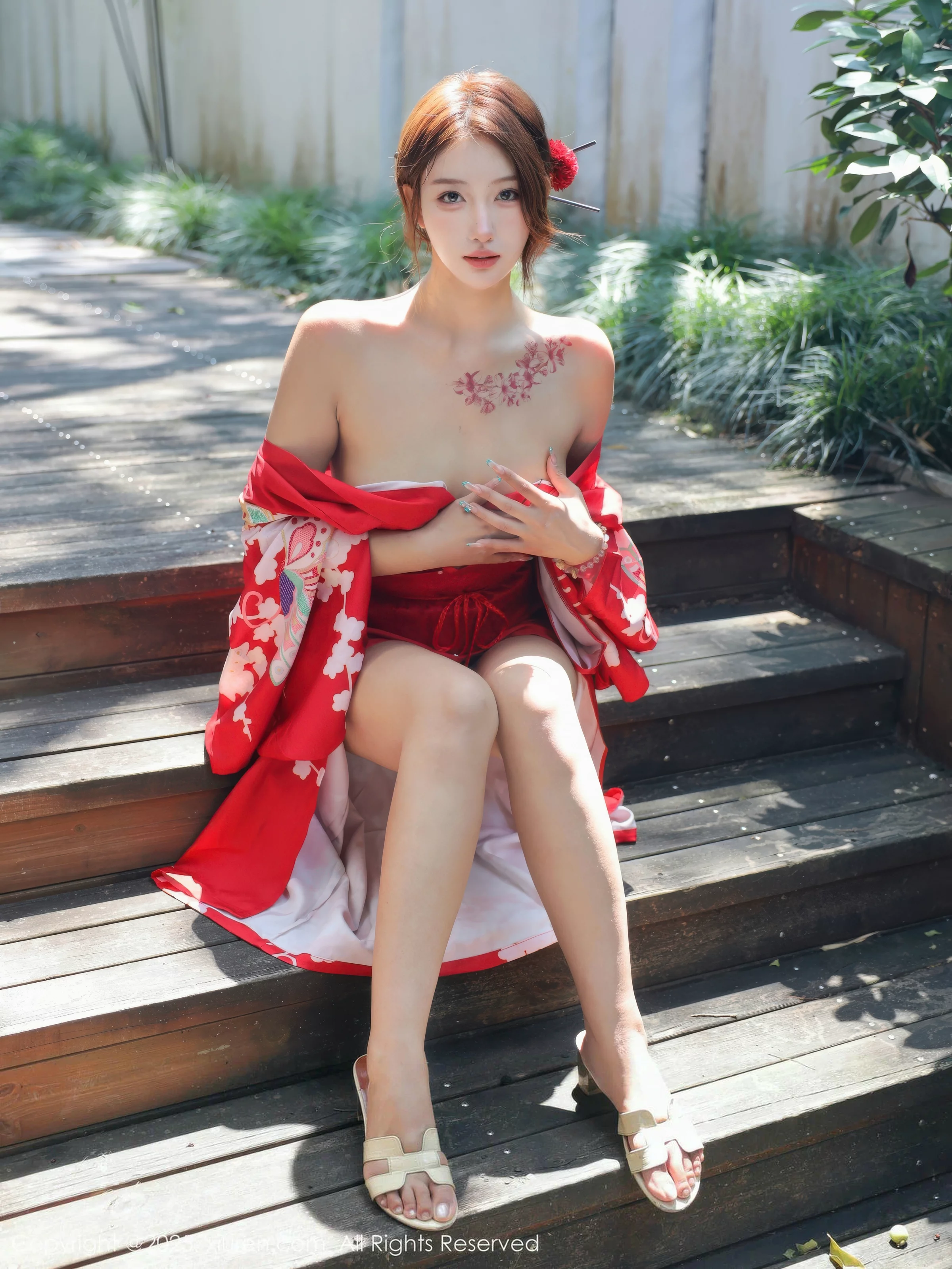 [[XiuRen秀人网]秀人网]No.10683_模特金允希Yuki户外性感红色和服半脱秀完美身材惹火诱惑写真80P