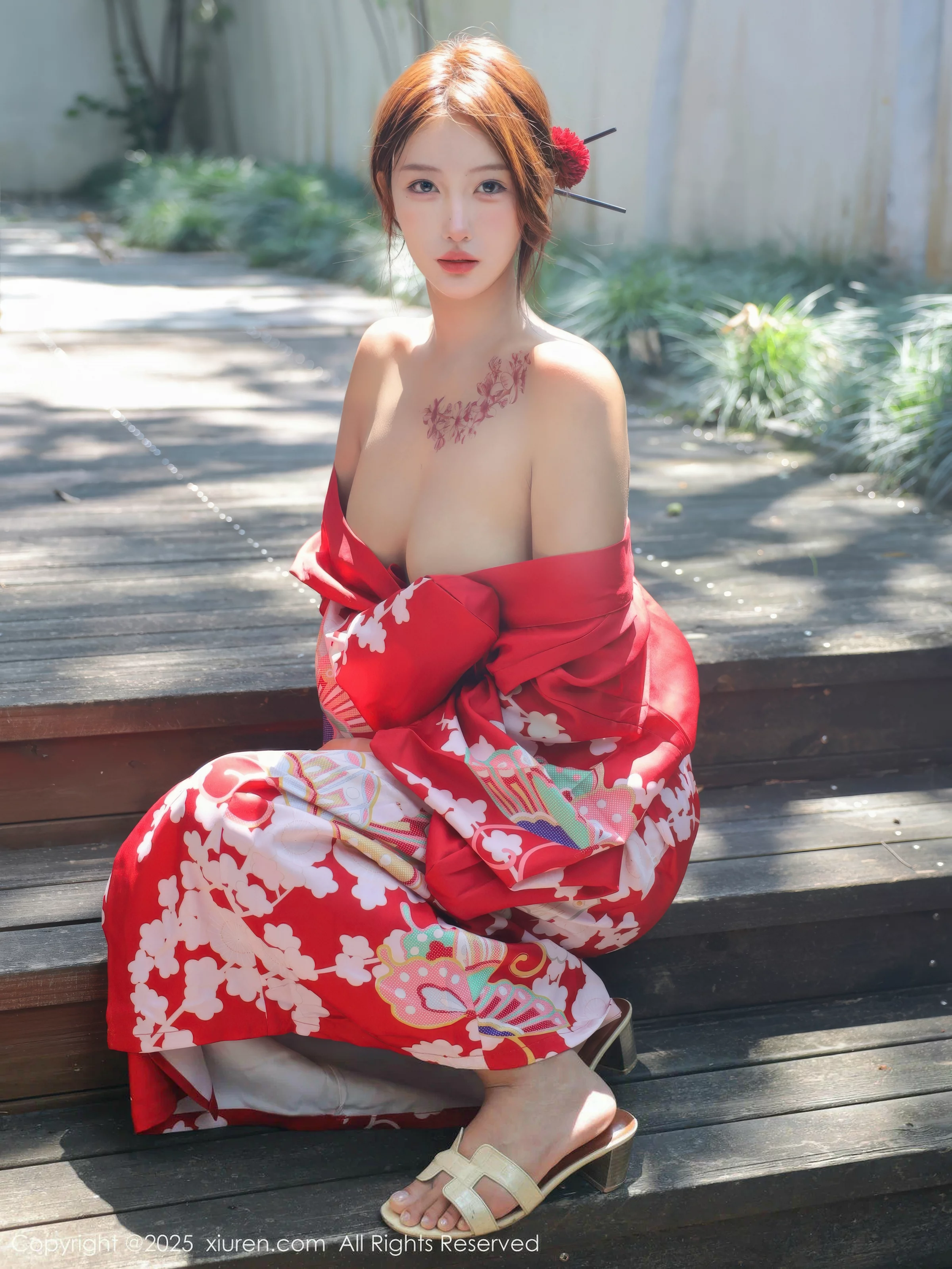 [[XiuRen秀人网]秀人网]No.10683_模特金允希Yuki户外性感红色和服半脱秀完美身材惹火诱惑写真80P