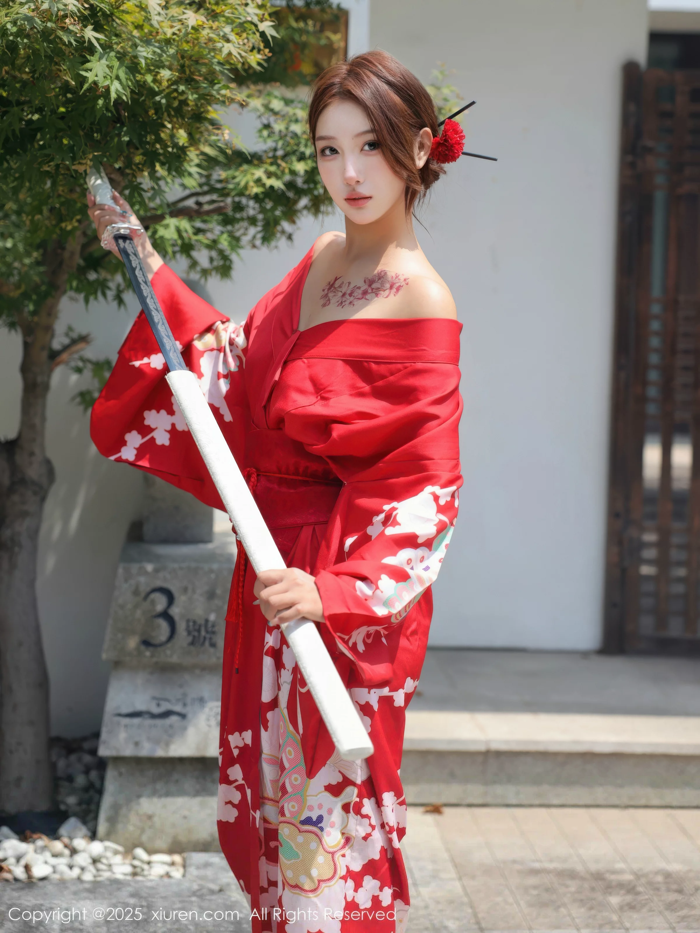 [[XiuRen秀人网]秀人网]No.10683_模特金允希Yuki户外性感红色和服半脱秀完美身材惹火诱惑写真80P