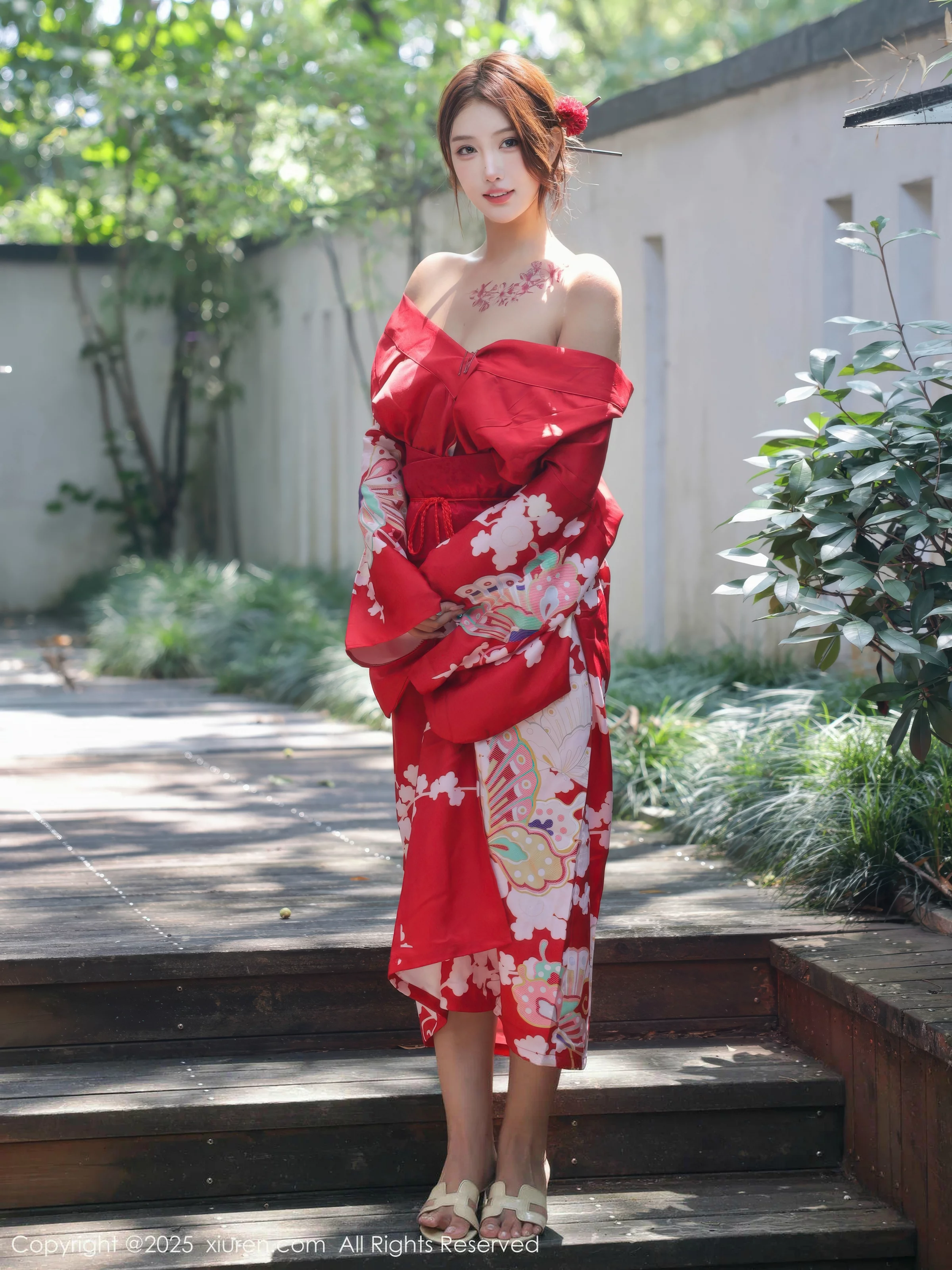 [[XiuRen秀人网]秀人网]No.10683_模特金允希Yuki户外性感红色和服半脱秀完美身材惹火诱惑写真80P