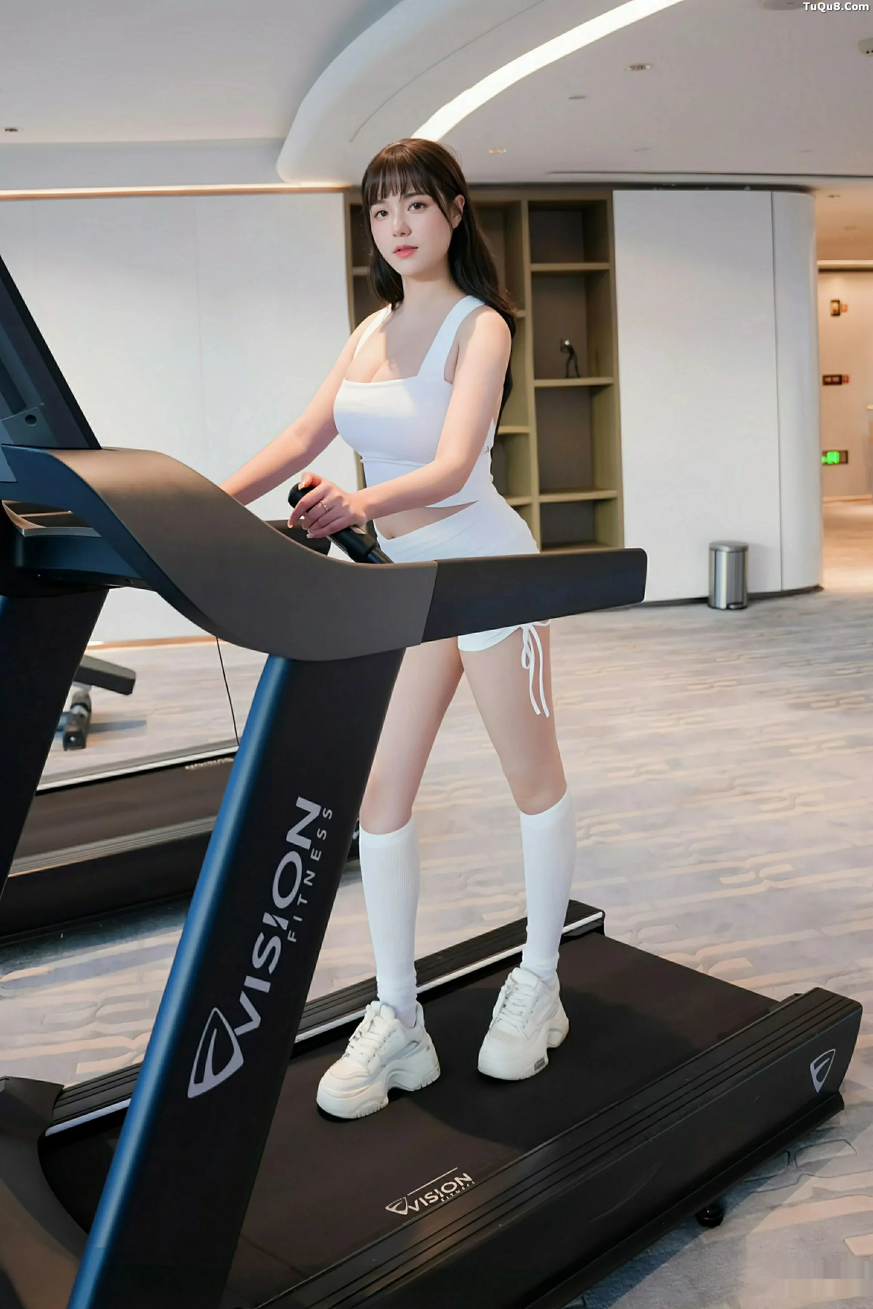 [[XiuRen秀人网]秀人网]No.10808_模特软情健身房场景性感白色运动服配白丝袜秀曼妙身姿诱惑写真81P