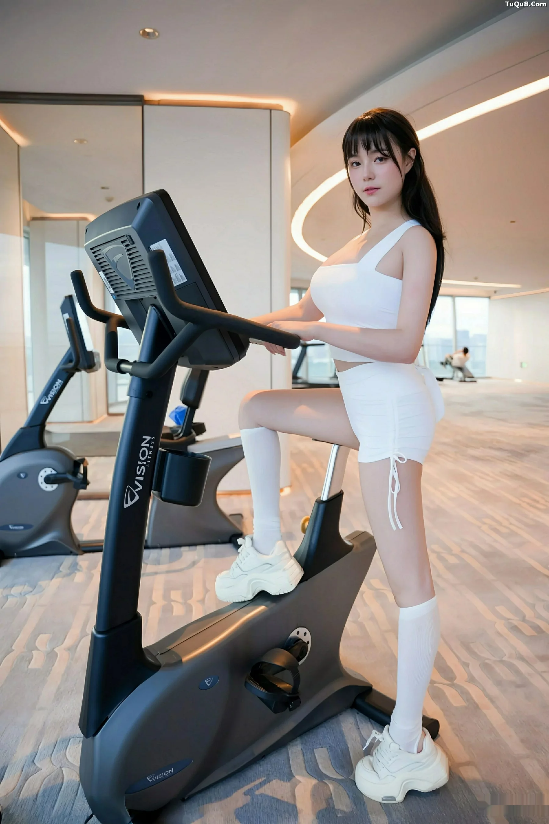 [[XiuRen秀人网]秀人网]No.10808_模特软情健身房场景性感白色运动服配白丝袜秀曼妙身姿诱惑写真81P