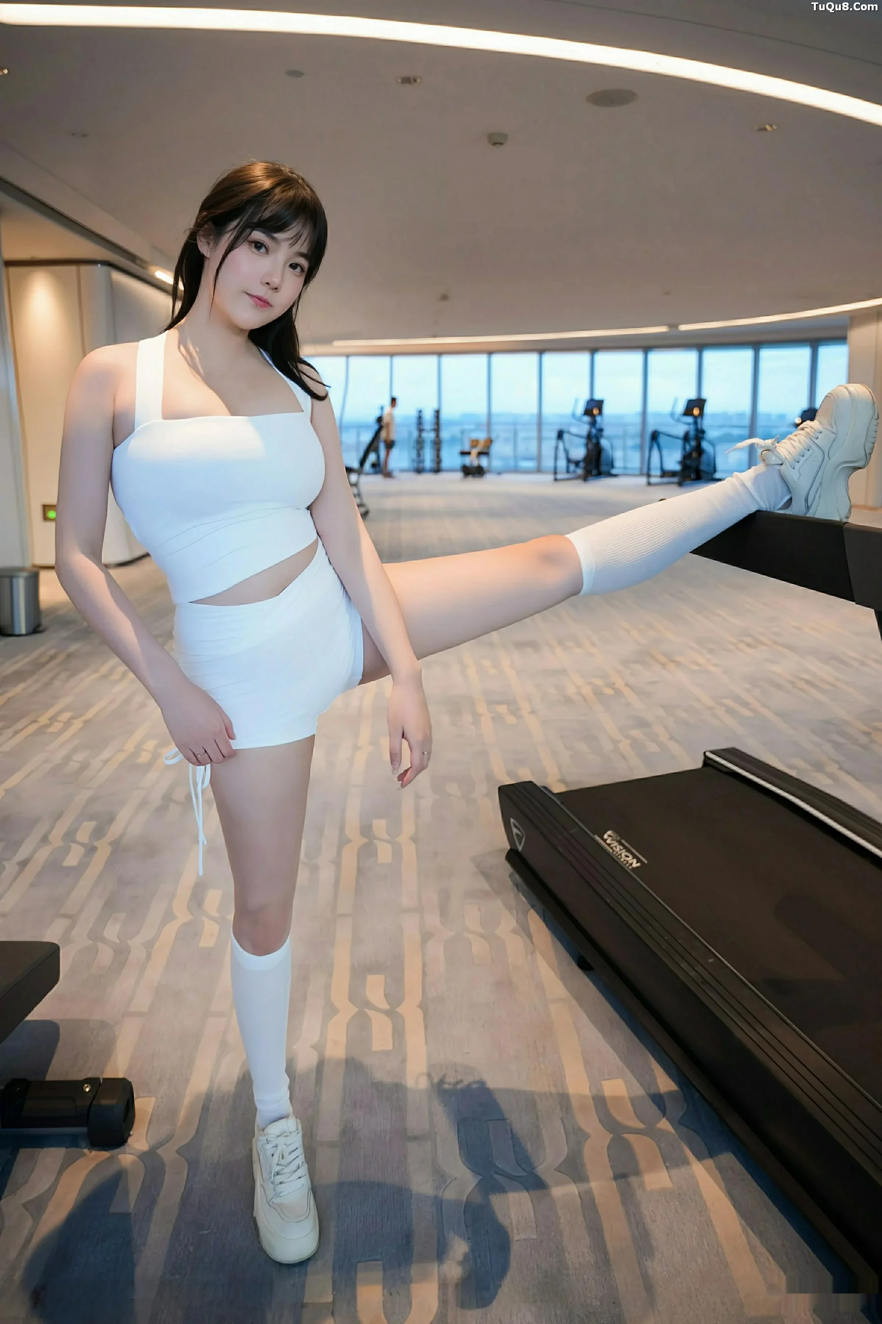 [[XiuRen秀人网]秀人网]No.10808_模特软情健身房场景性感白色运动服配白丝袜秀曼妙身姿诱惑写真81P